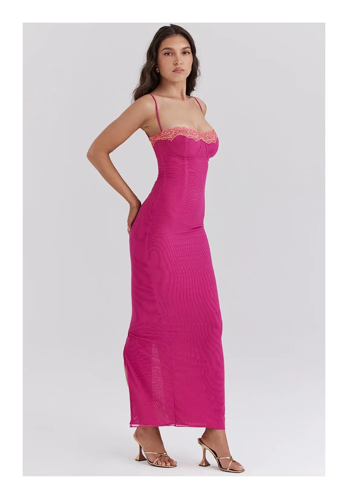 House of CB Aiza Rasberry Dress Pink Size L / AU 12 - Image 2