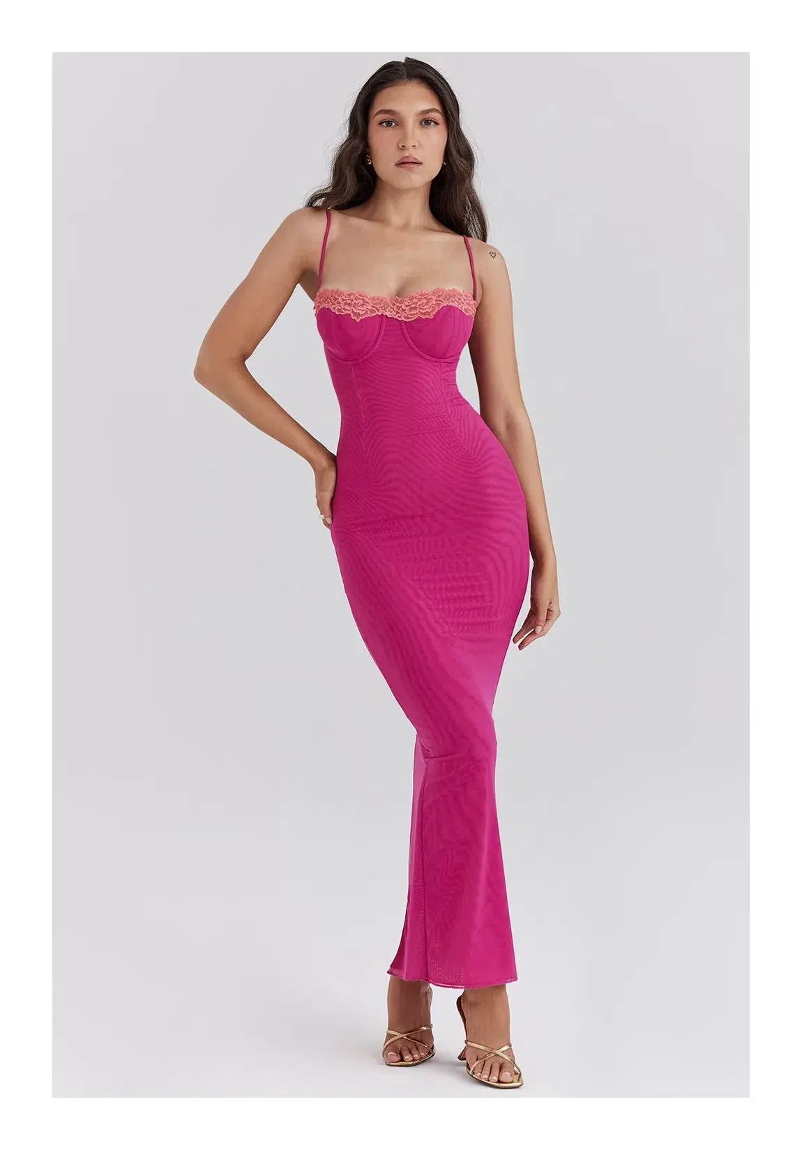 House of CB Aiza Rasberry Dress Pink Size L / AU 12 - Image 1