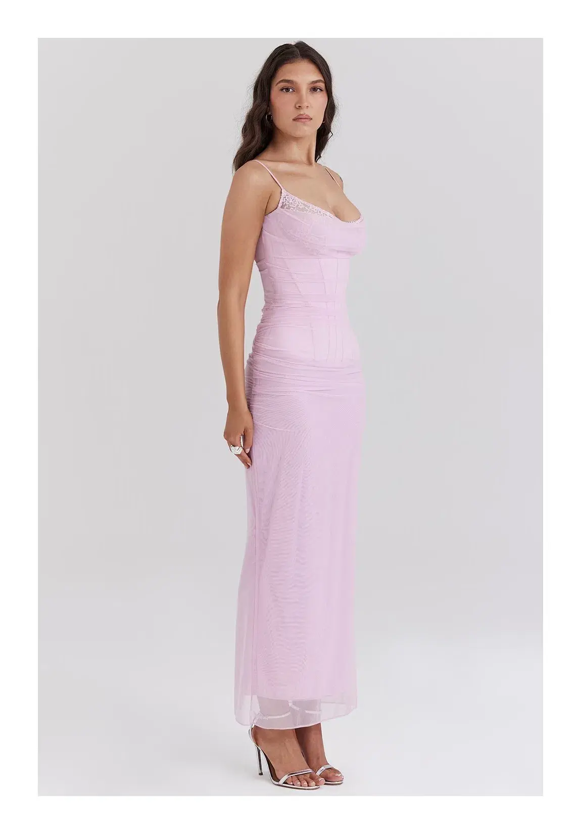 House of CB Nalini Cotton Candy Corset Maxi Dress Pink Size 6 - Image 2