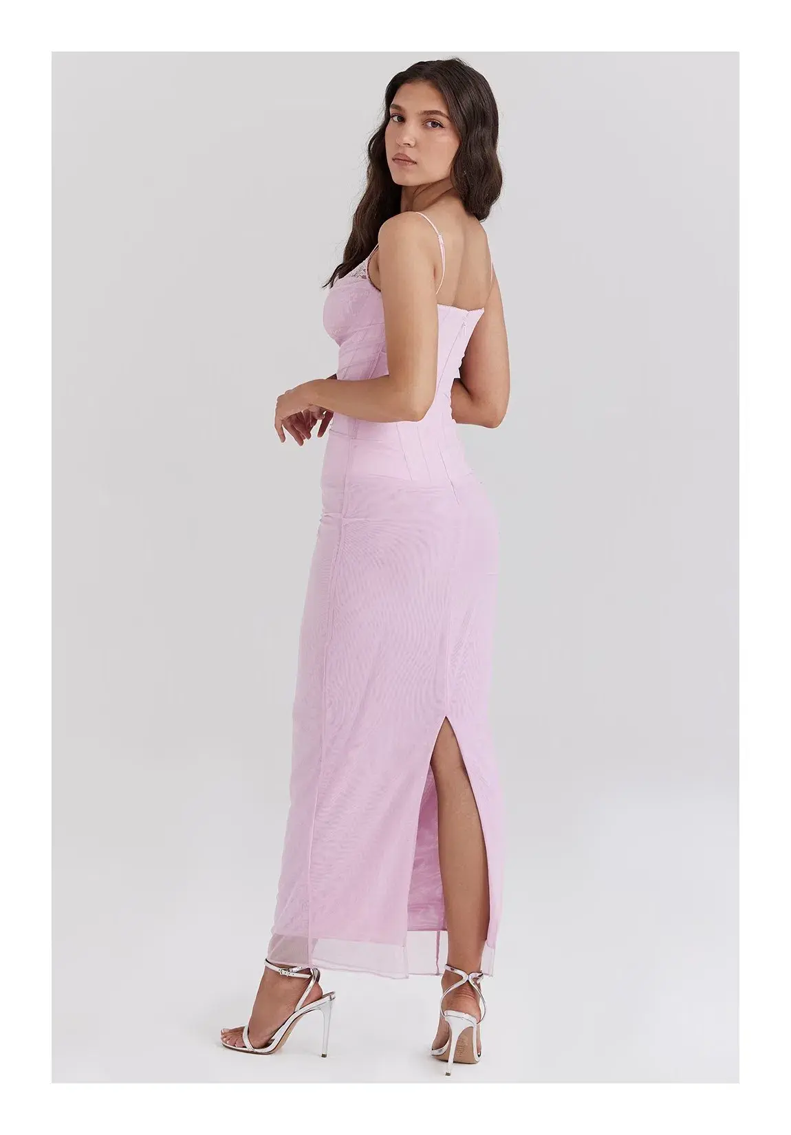House of CB Nalini Cotton Candy Corset Maxi Dress Pink Size 6 - Image 4