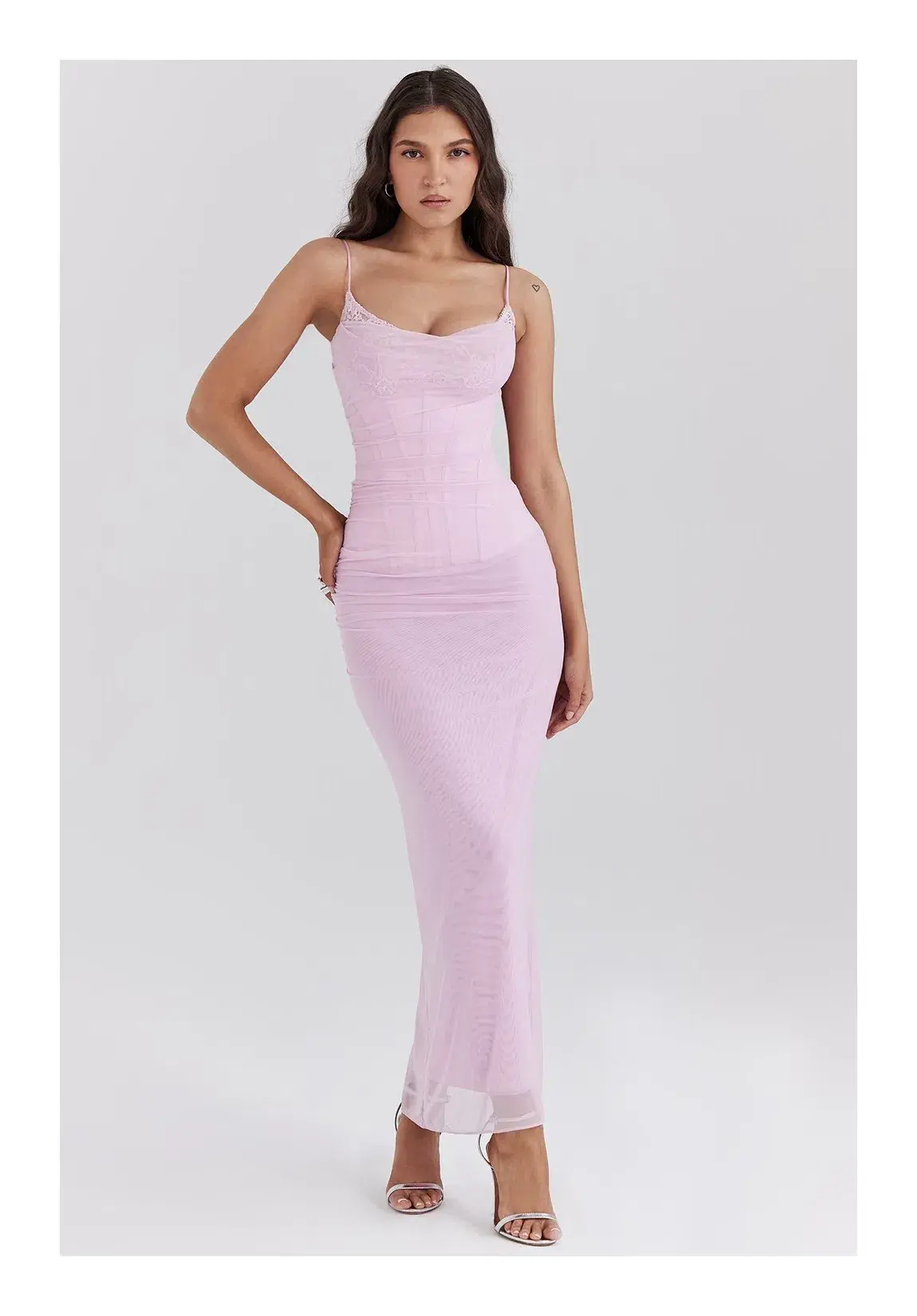 House of CB Nalini Cotton Candy Corset Maxi Dress Pink Size 6 - Image 1