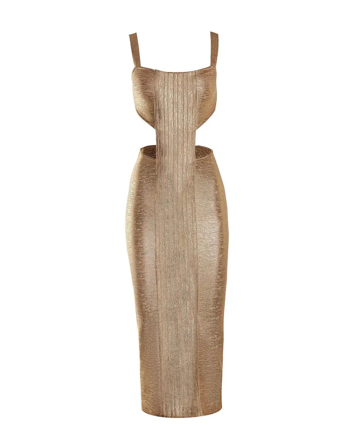 Alamour Label Chantall Midi Dress Gold Size XS/ AU 6 - Image 4