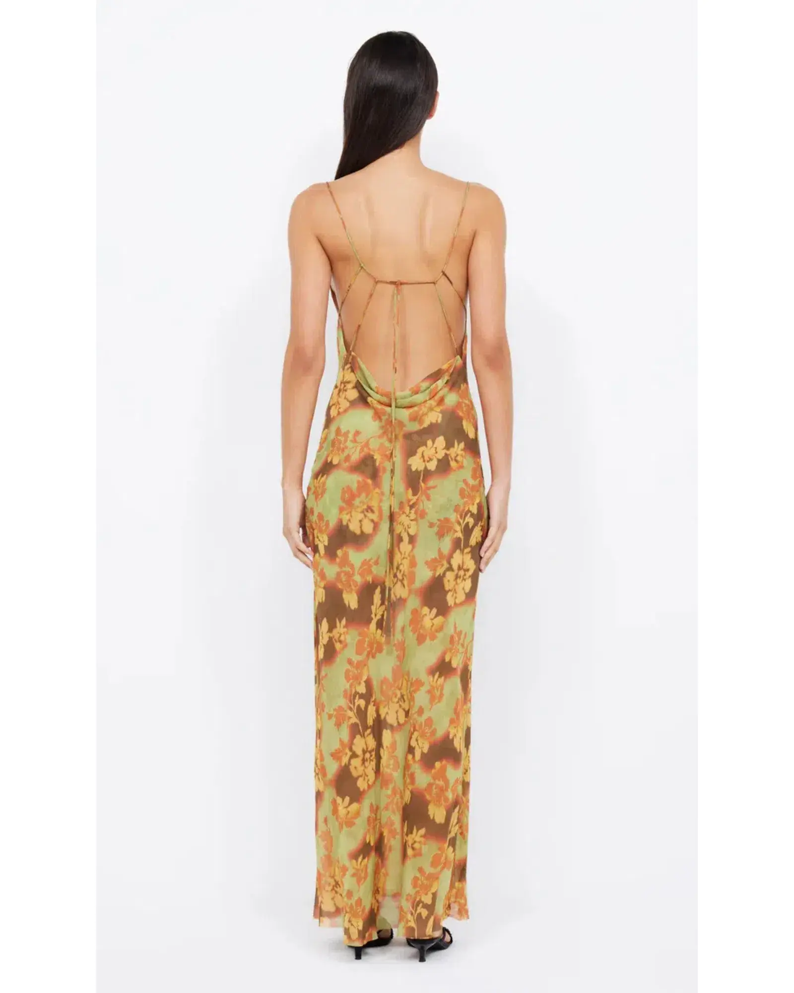 Bec & Bridge Drew Split Maxi Dress Hibiscus Patchwork AU 8 - Image 2