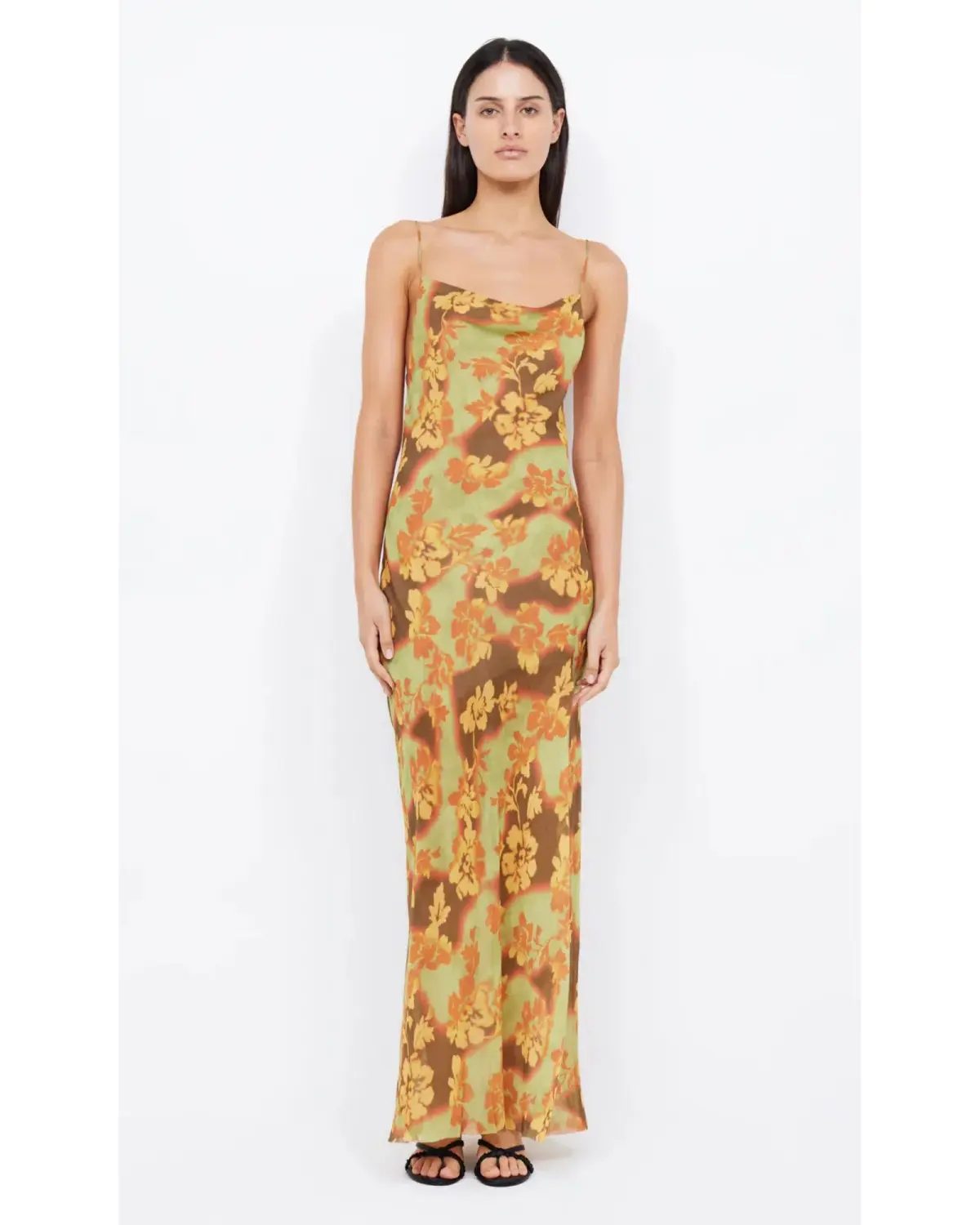 Bec & Bridge Drew Split Maxi Dress Hibiscus Patchwork AU 8 - Image 1