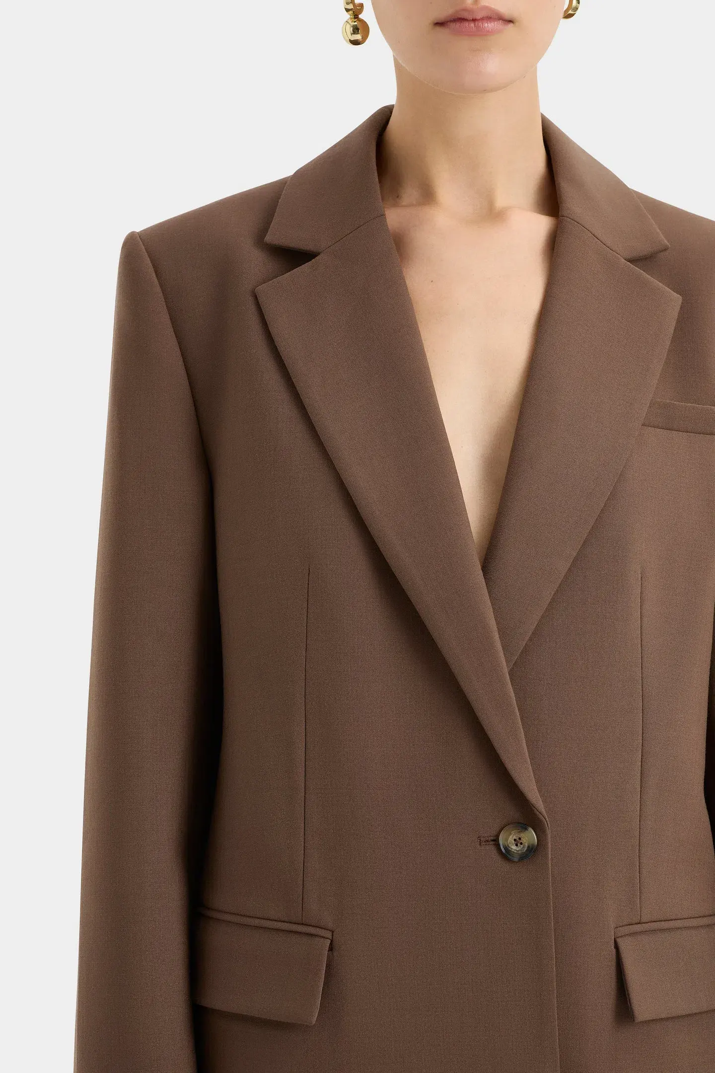 Sir the Label Bromley Tailored Blazer, Mini Skirt and Bodice Set Chocolate Size AU 10  - Image 8