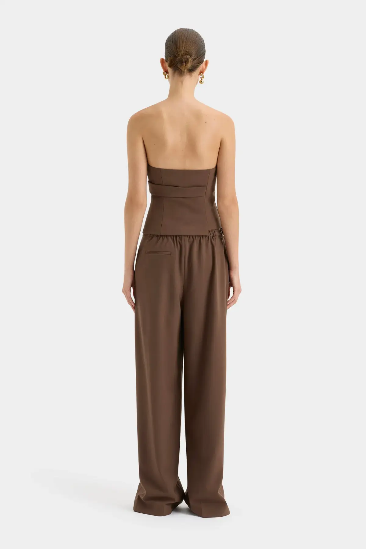 Sir the Label Bromley Tailored Blazer, Mini Skirt and Bodice Set Chocolate Size AU 10  - Image 4