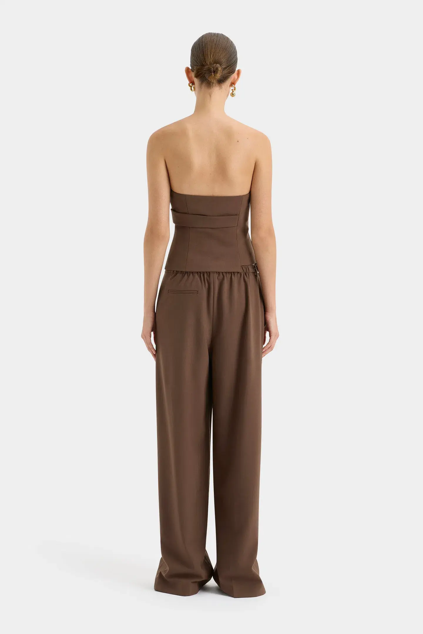 Sir the Label Bromley Tailored Blazer, Mini Skirt and Bodice Set Chocolate Size AU 10  - Image 4