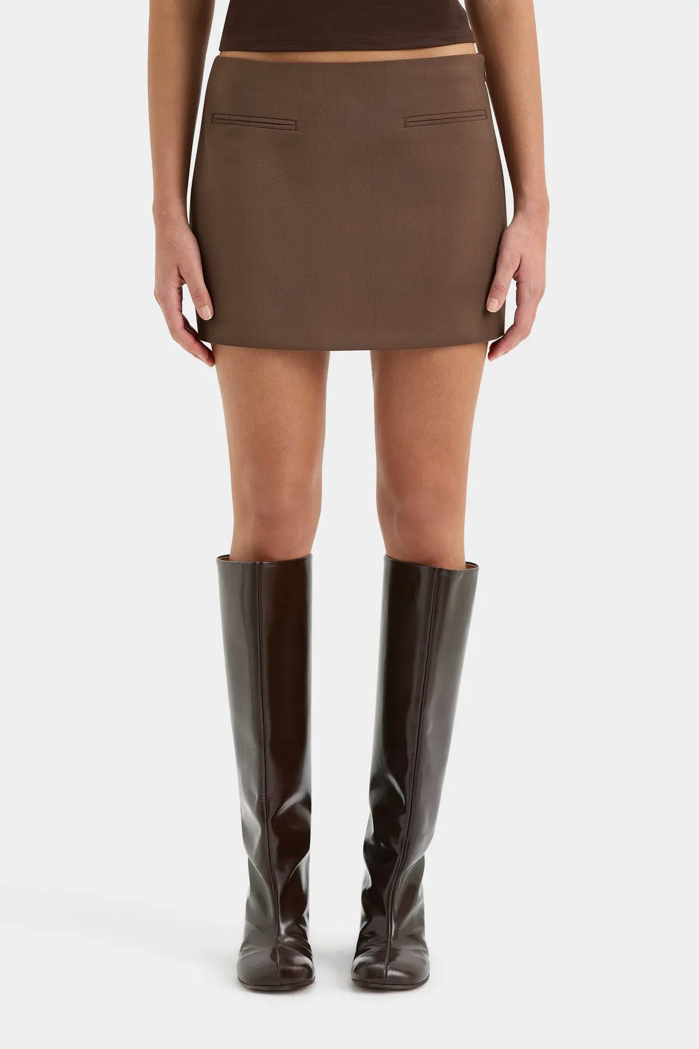Sir the Label Bromley Tailored Blazer, Mini Skirt and Bodice Set Chocolate Size AU 8 - Image 7