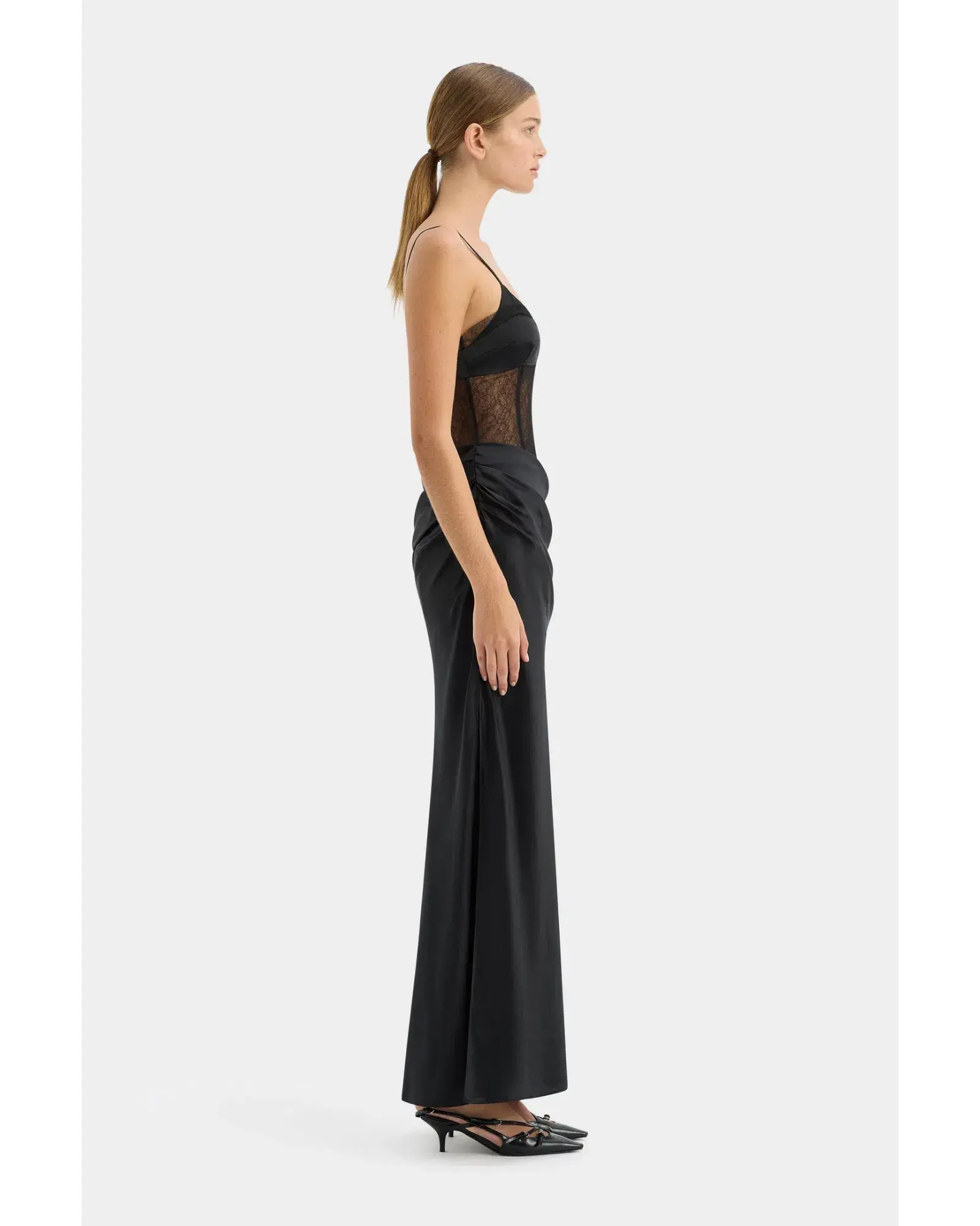 Sir the Label The Dunya Draped Gown in Black Size AU 10 - Image 3