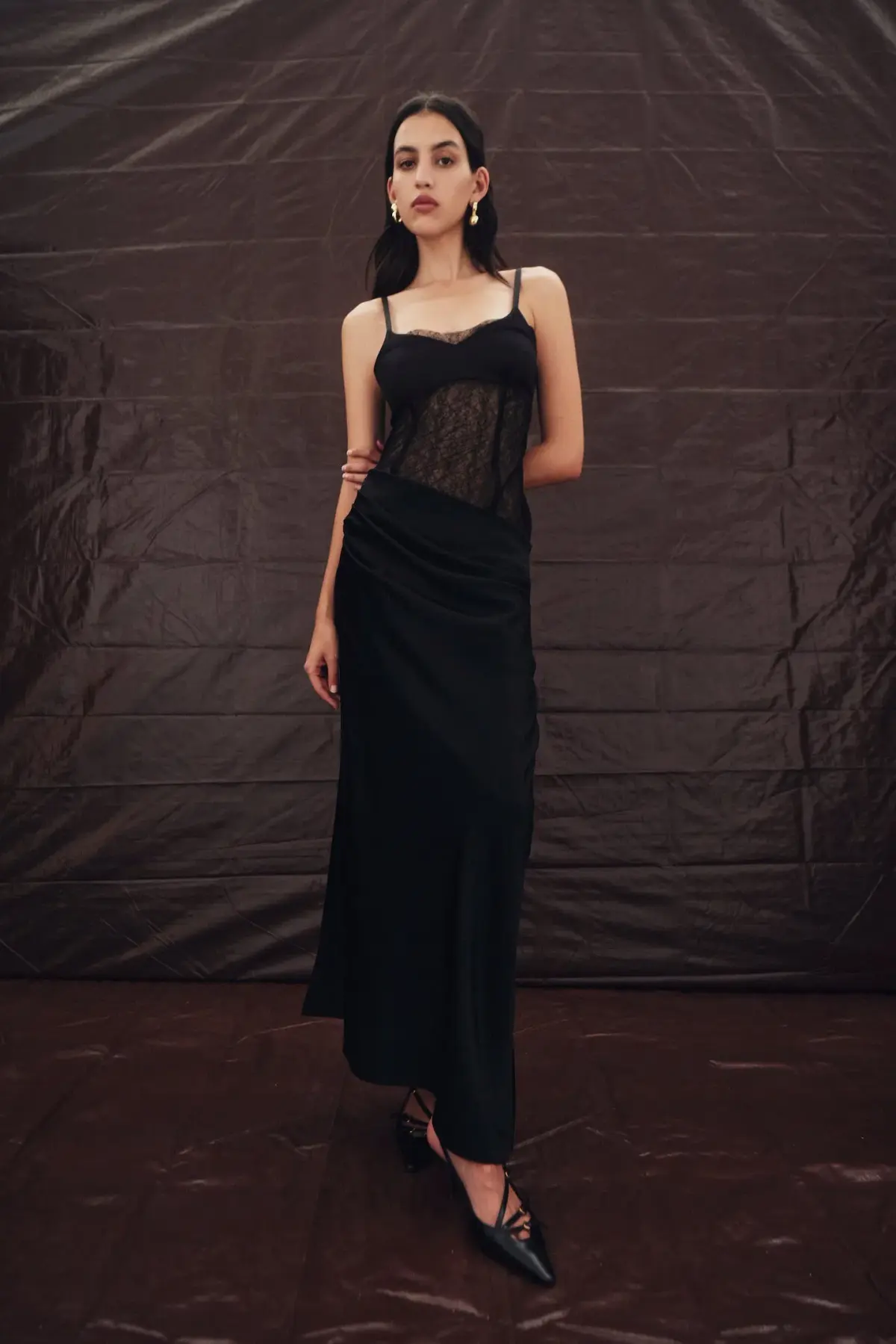 Sir the Label The Dunya Draped Gown in Black Size AU 8 - Image 1