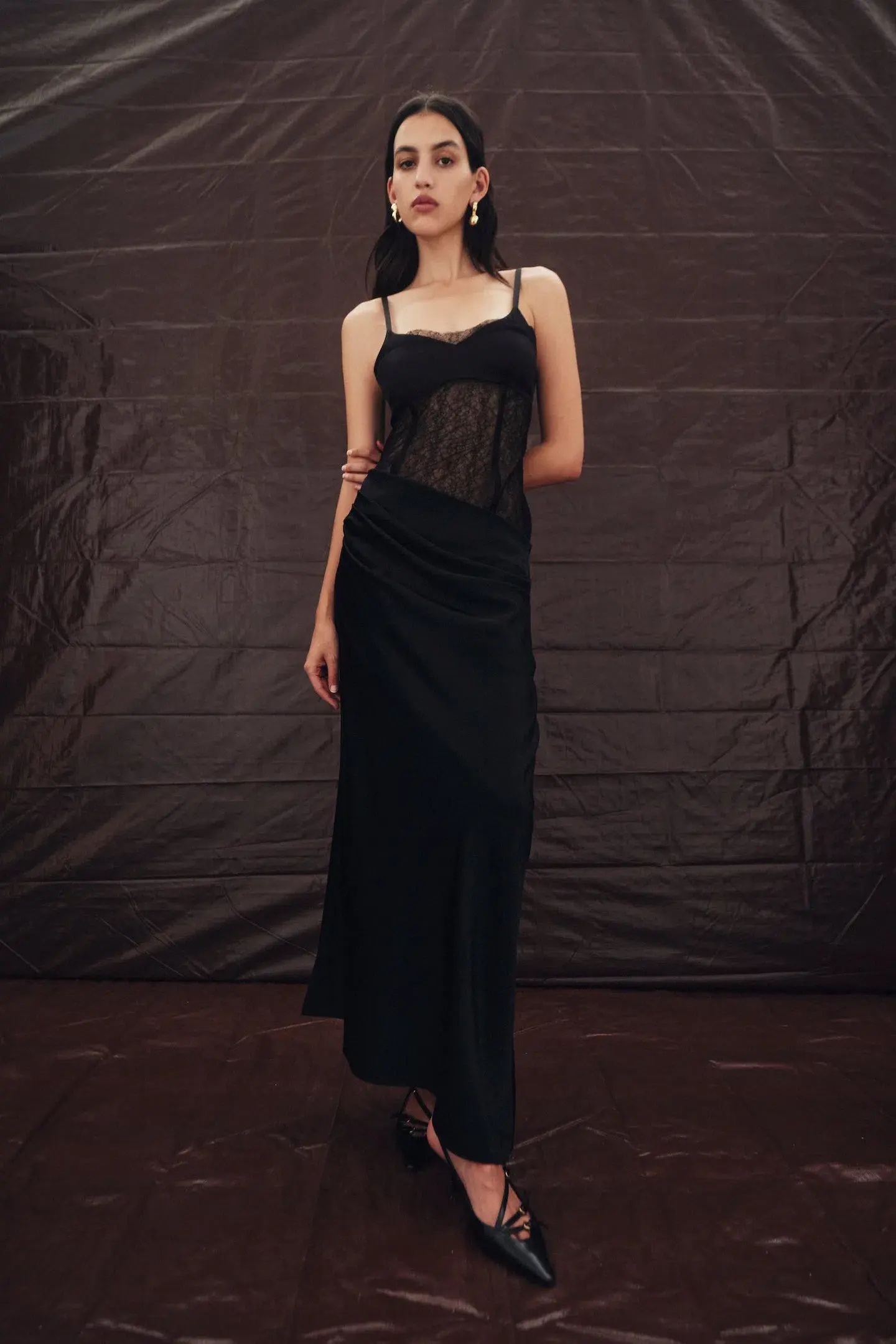 Sir the Label The Dunya Draped Gown in Black Size AU 8 - Image 1
