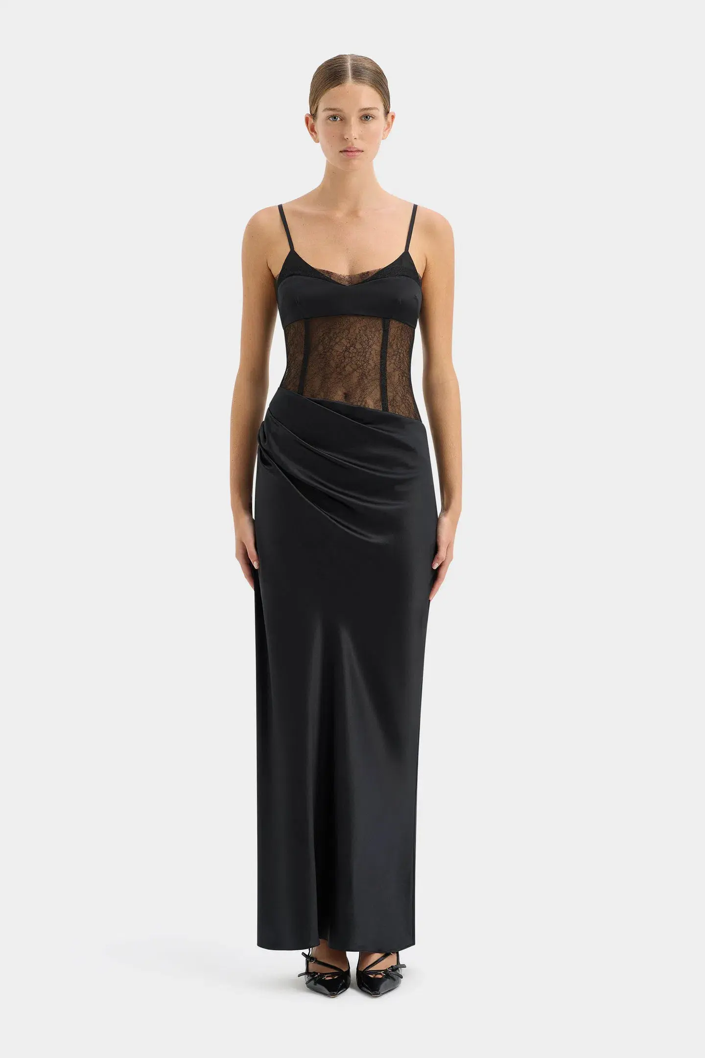 Sir the Label The Dunya Draped Gown in Black Size AU 8 - Image 5