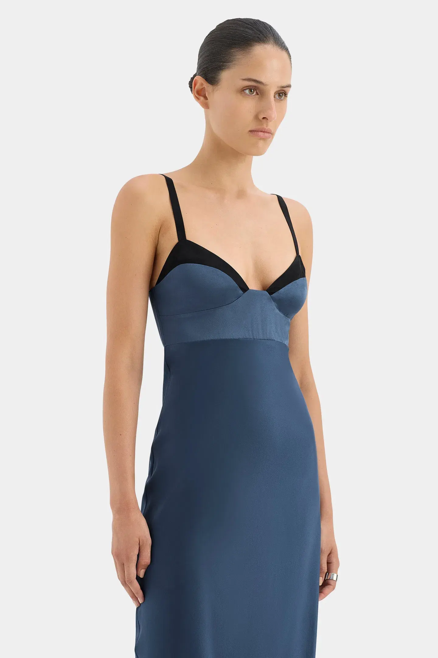 Sir the Label Depeche Balconette Gown in Dark Blue Size AU 10 - Image 3