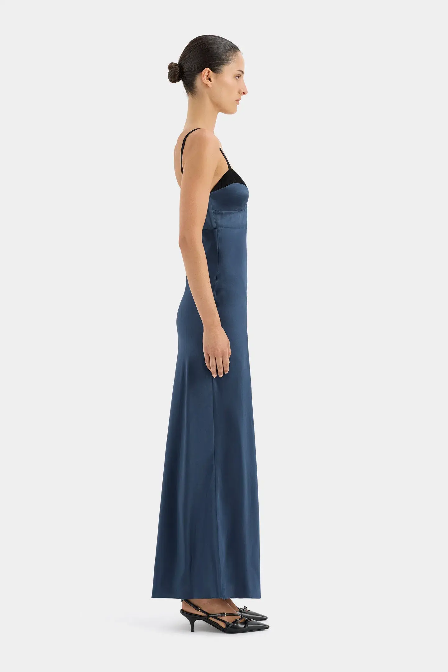 Sir the Label Depeche Balconette Gown in Dark Blue Size AU 10 - Image 4