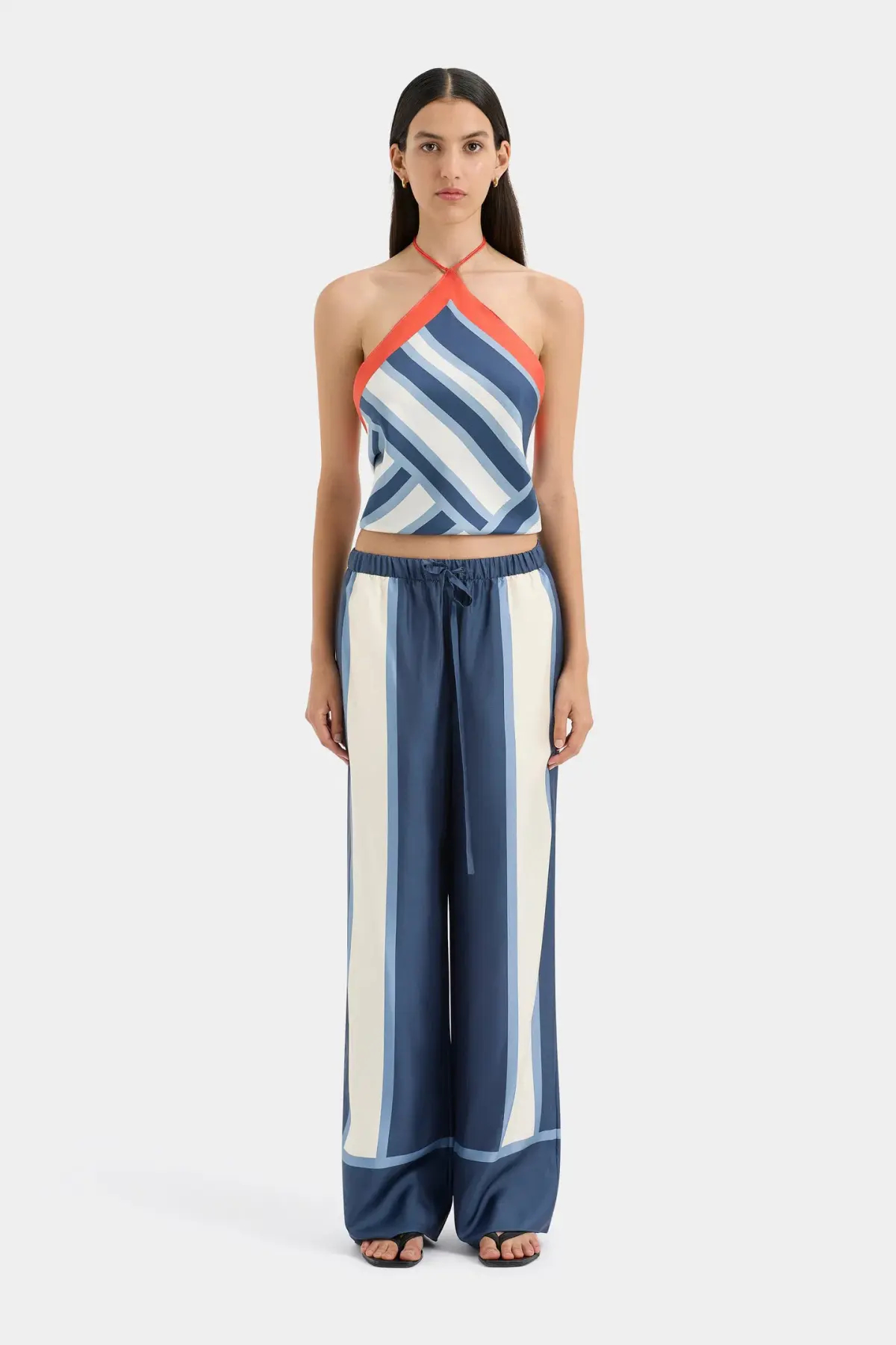 Sir The Label Dazed Scarf One Size and Pant Size 2 /AU 10 Set in Studio Print  - Image 1