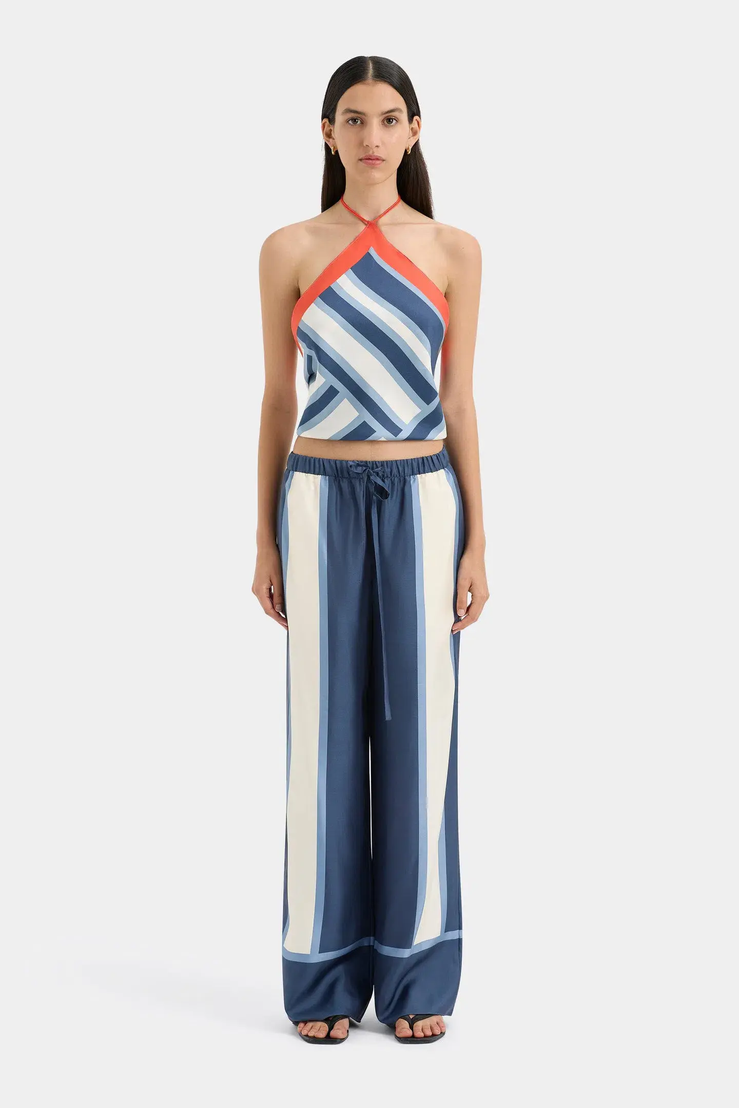 Sir The Label Dazed Scarf One Size and Pant Size 2 /AU 10 Set in Studio Print  - Image 1