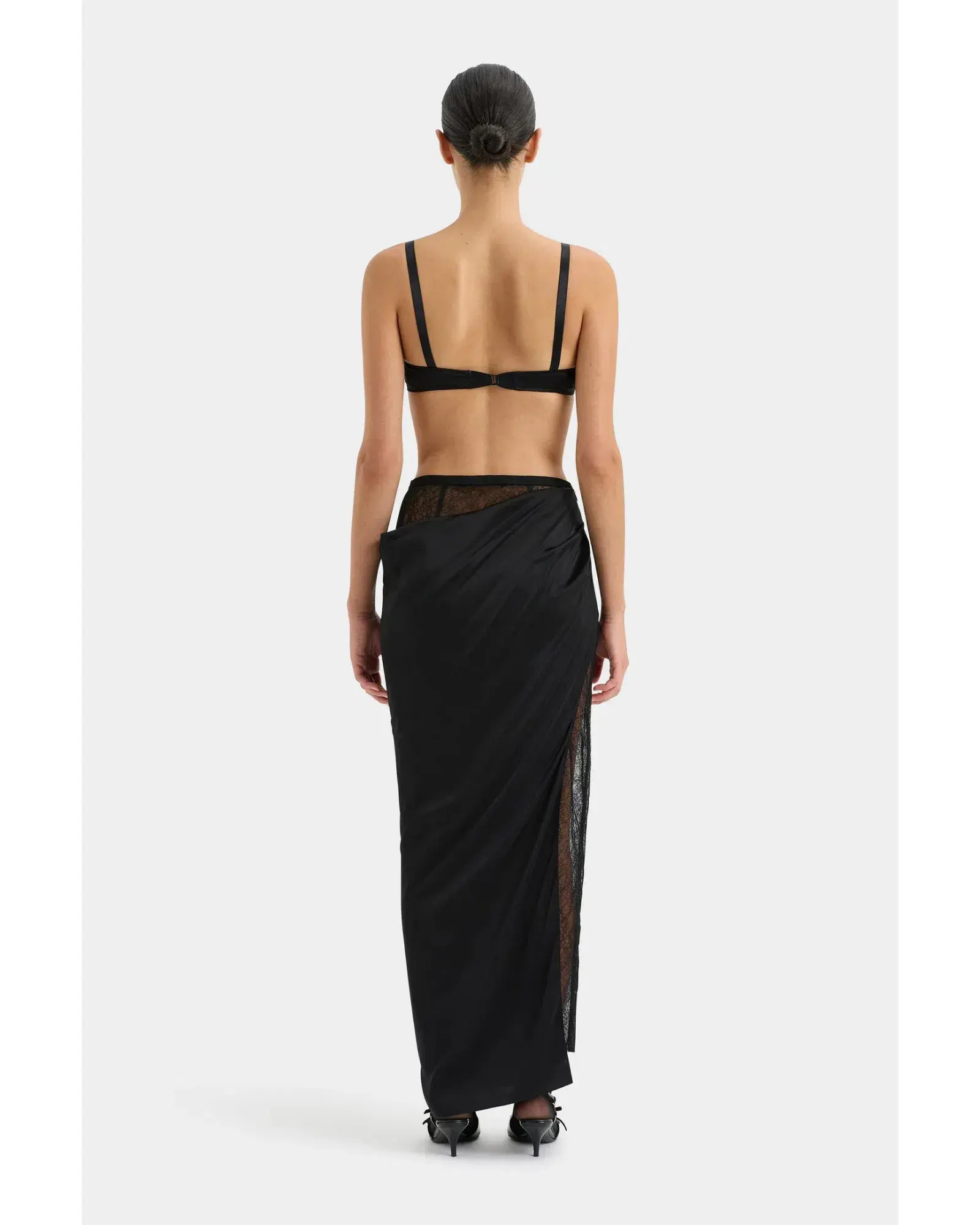 Sir The Label Dunya Skirt, Crop and Drape Cowl Top Set Black Size 0 / AU 6 - Image 4
