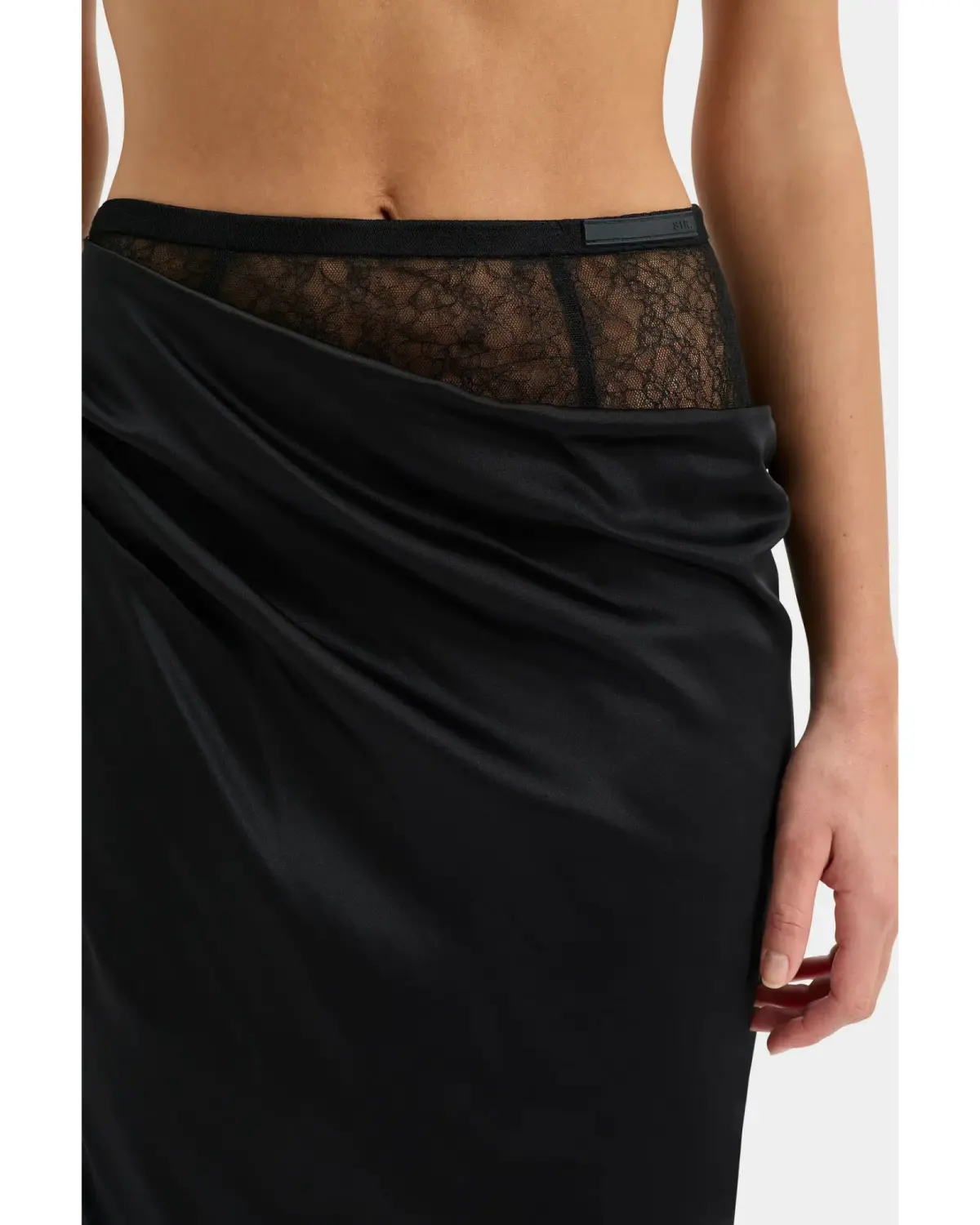 Sir The Label Dunya Skirt, Crop and Drape Cowl Top Set Black Size 0 / AU 6 - Image 5