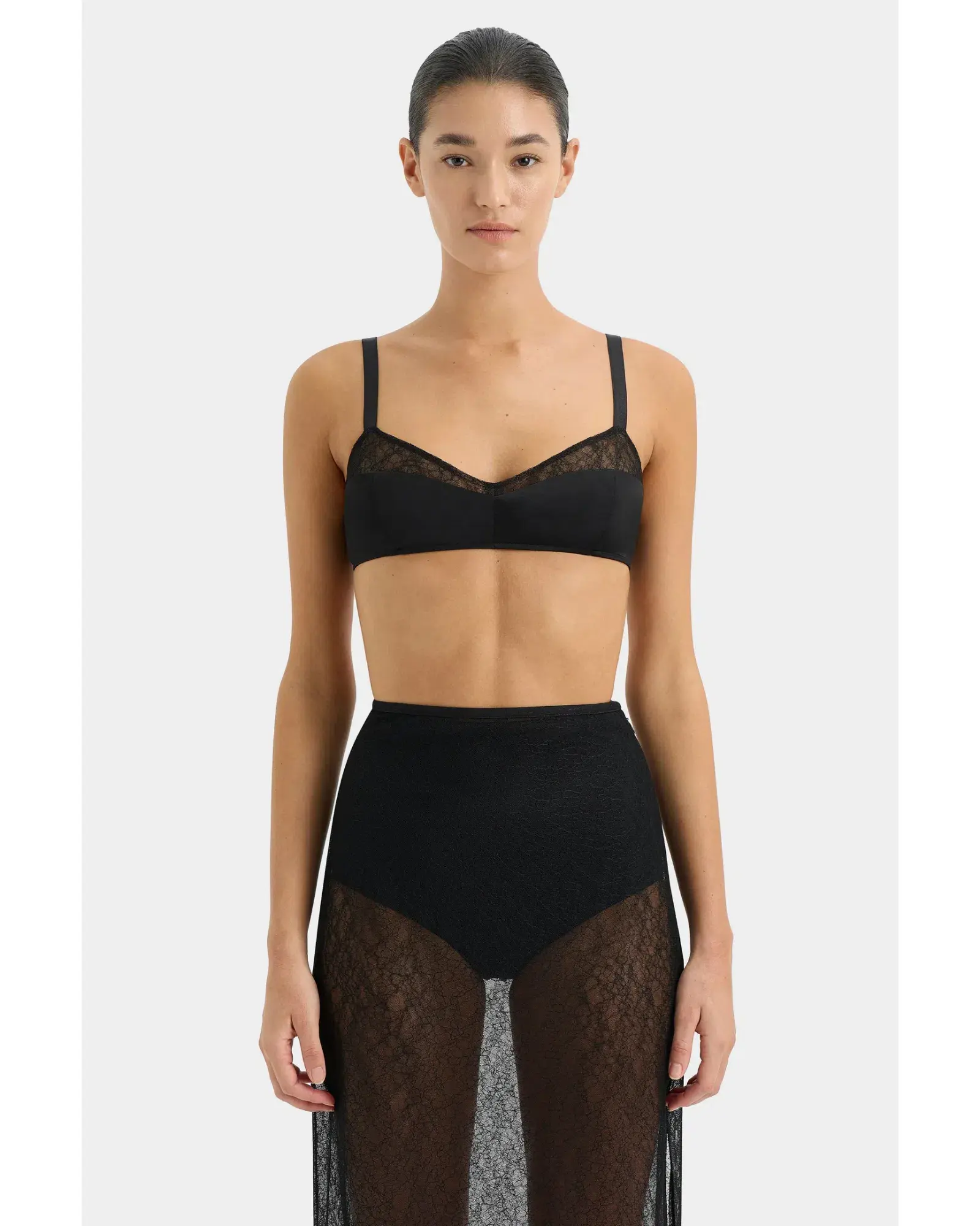 Sir The Label Dunya Skirt, Crop and Drape Cowl Top Set Black Size 0 / AU 6 - Image 7