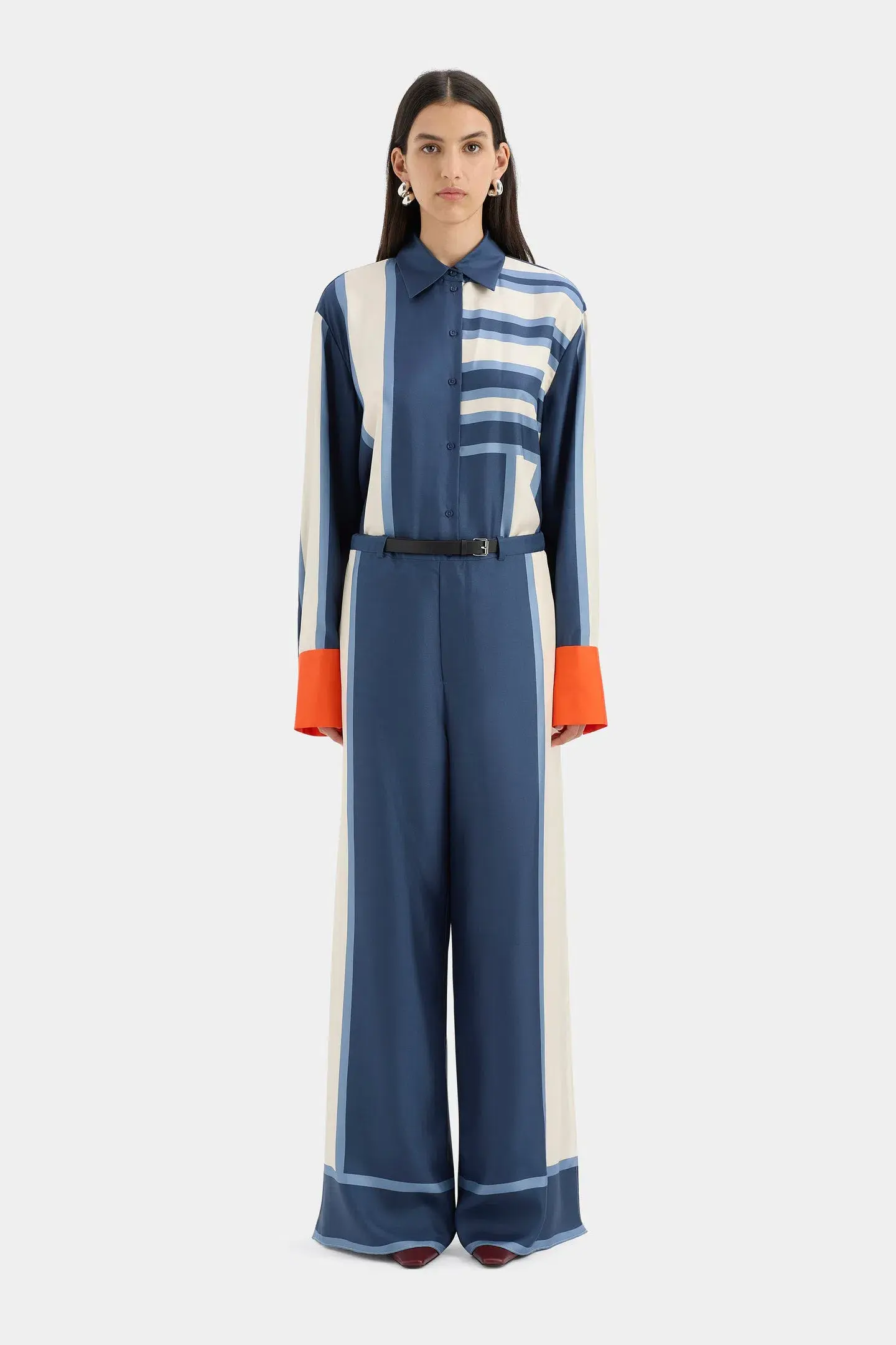 Sir The Label Dazed Shirt Size 0 / AU 6 and Belted Pant Size 2 / AU 10 in Studio Print - Image 3