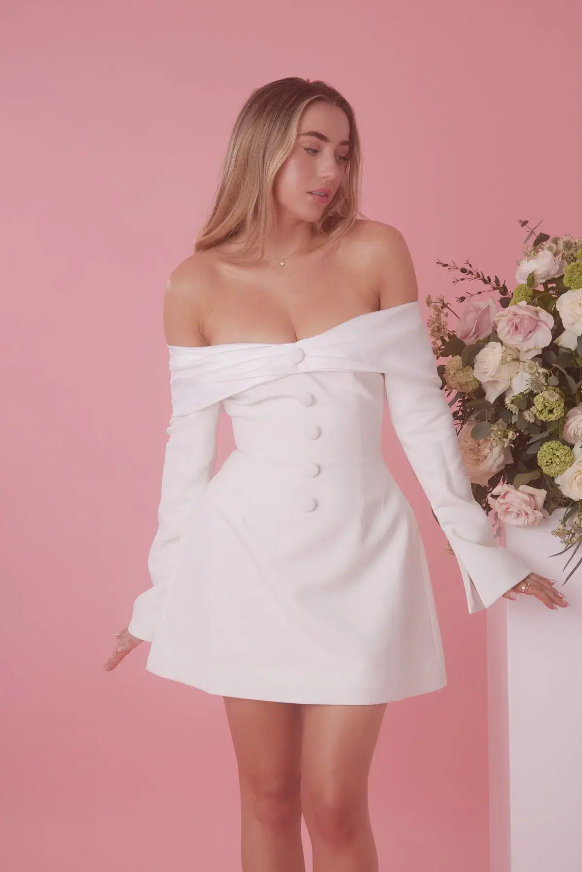 Odd Muse The Ultimate Muse Bow Mini Dress White Size AU 8 - Image 2