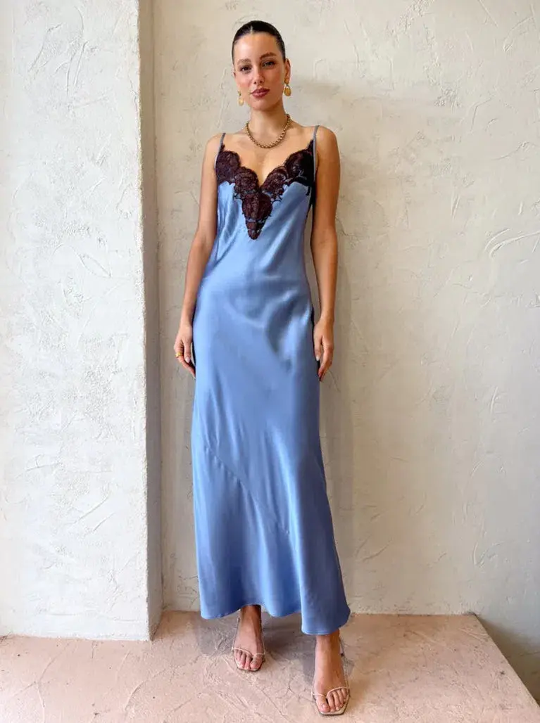 Sir the Label Danseurs Lace Slip Dress Blue Size 1/Au 8 - Image 2