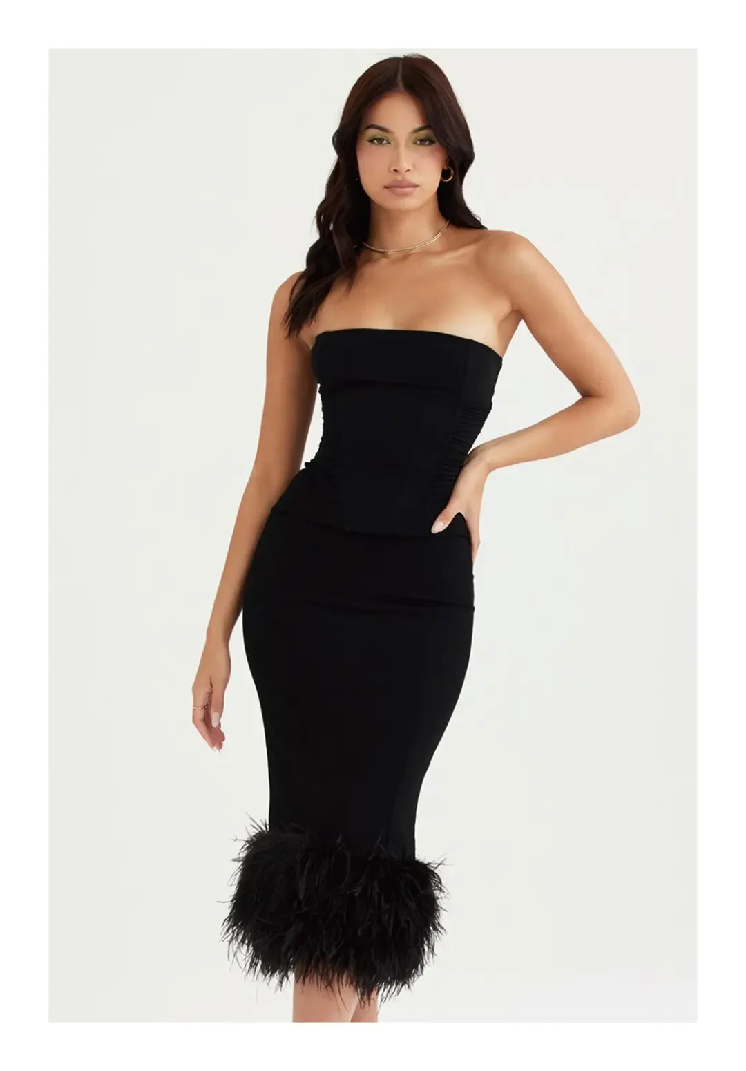 House of CB Fionula Midi Dress Black Size M/ Au 10 for rent on The Volte - main image