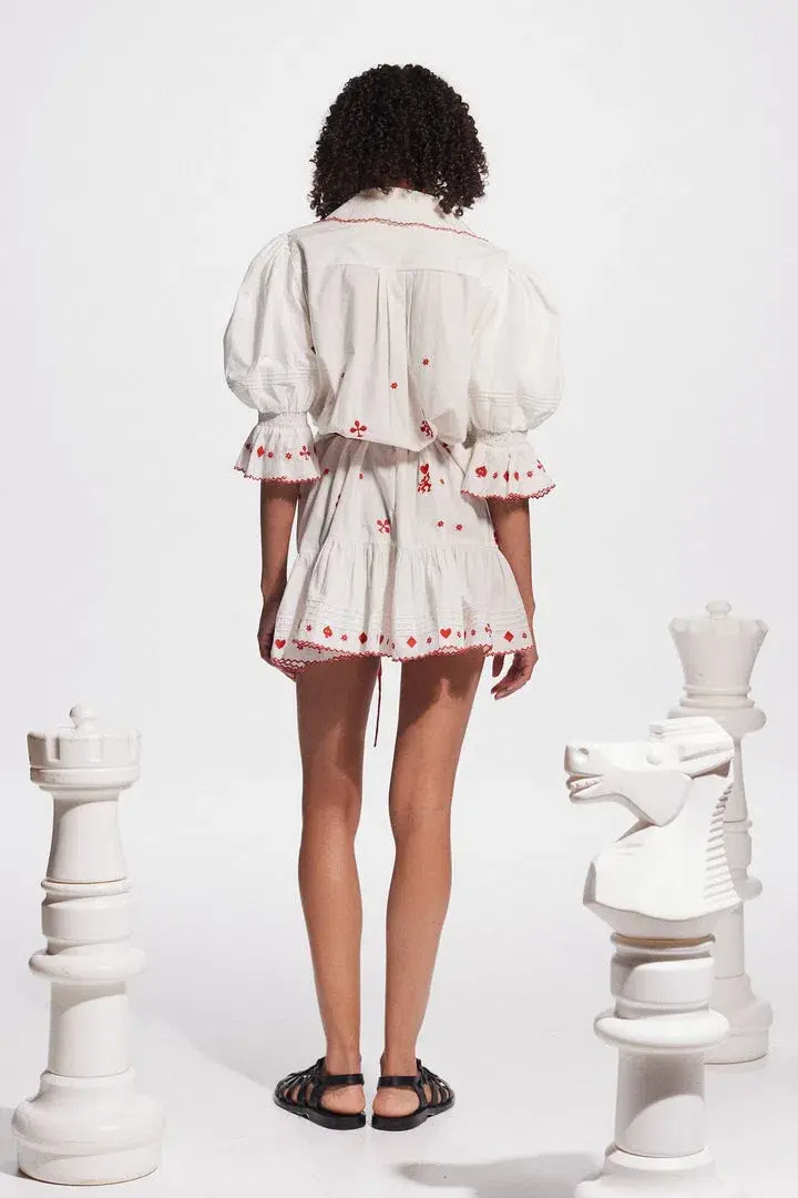 Alemais Hearts Embroidered Mini Dress White Size 16 - Image 2