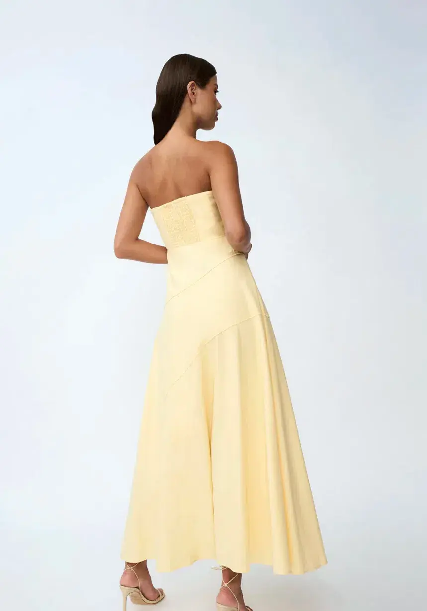 By Johnny Lemon Drop Strapless Dress Yellow Size 12  - Image 2