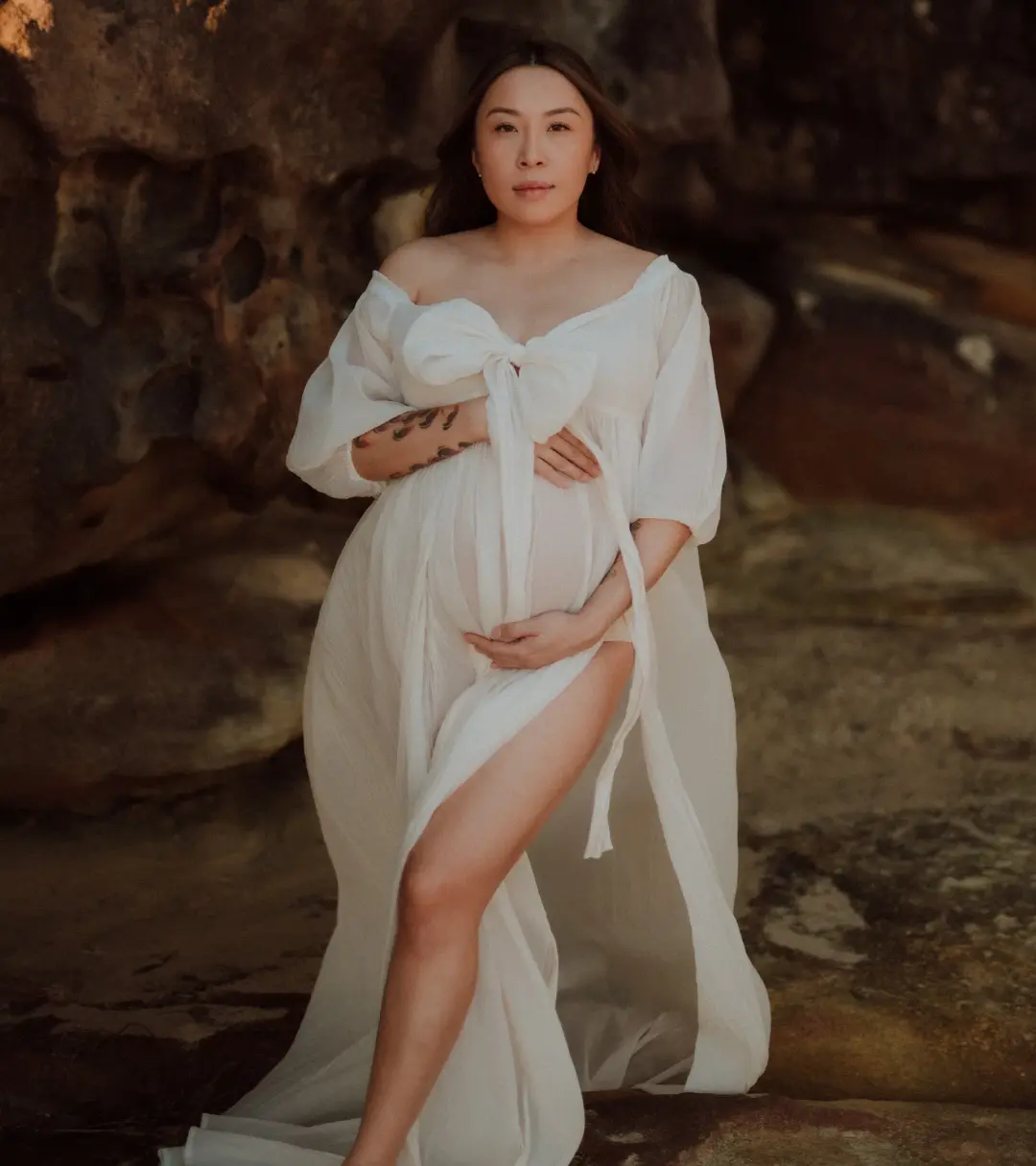 Co & Ry Illoura Gown Cream One Size for rent on The Volte - main image