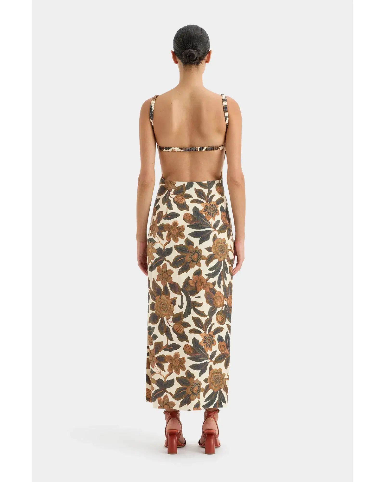 Sir The Label Primrose Ruched Midi Dress Ivory Tapestry Size AU 10  - Image 3