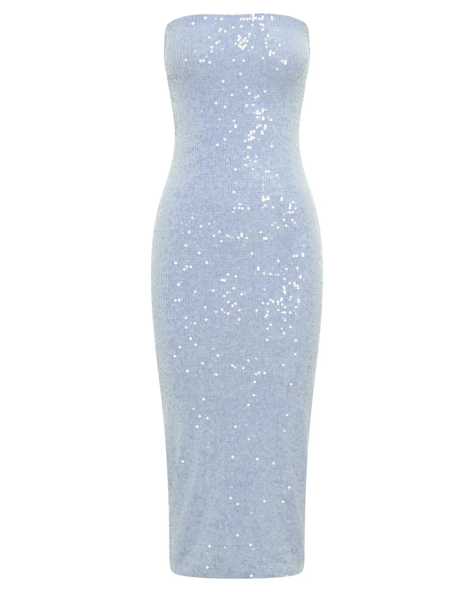 Meshki Nevada Strapless Sequin Midi Dress Ice Blue Size AU 6 - Image 7