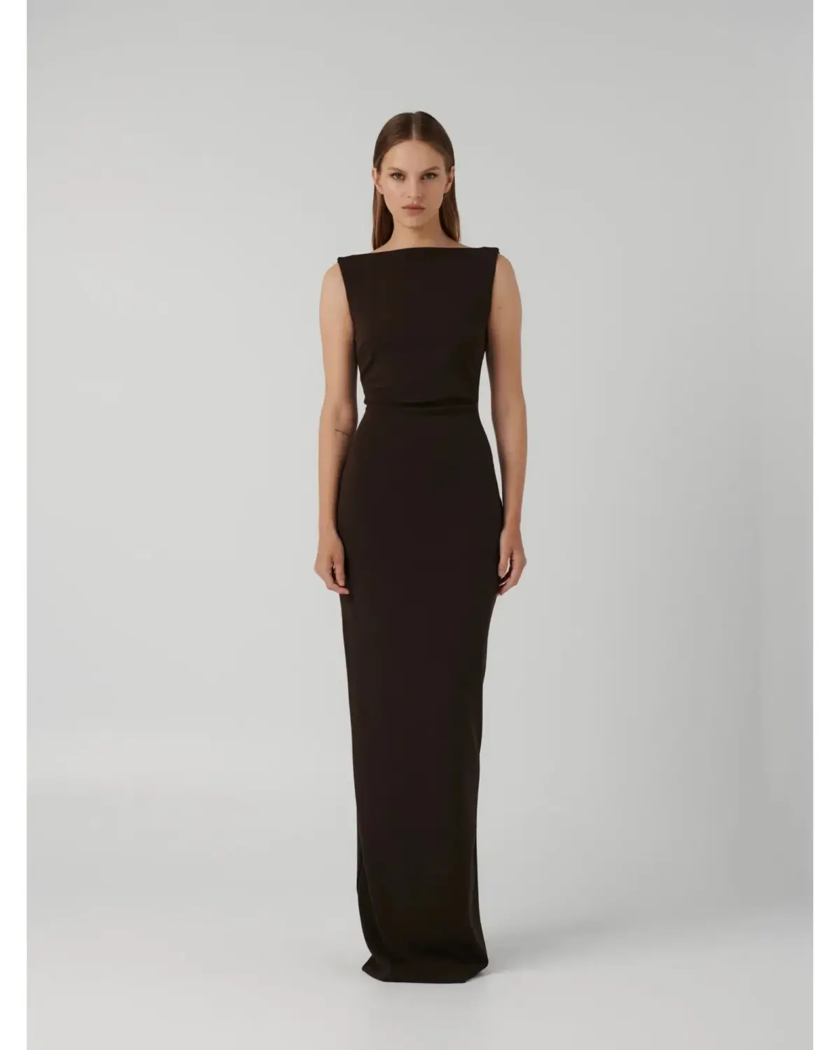 Effie Kats Verona Gown in Coffee Size AU 14 - Image 1