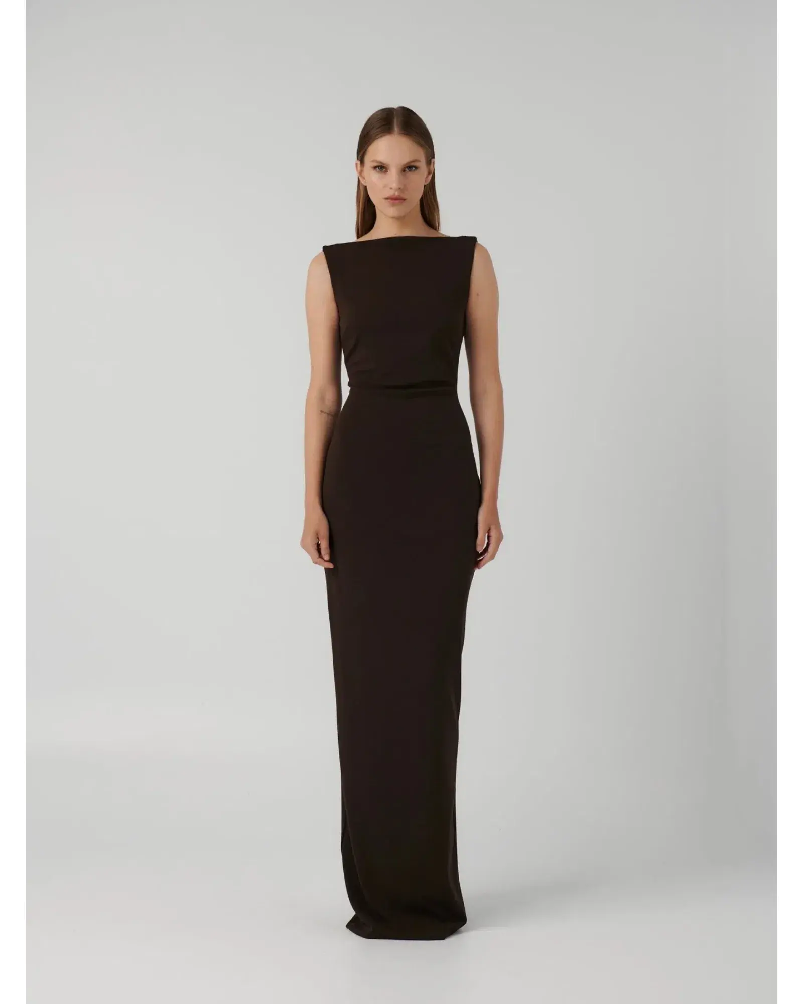 Effie Kats Verona Gown in Coffee Size AU 14 - Image 1