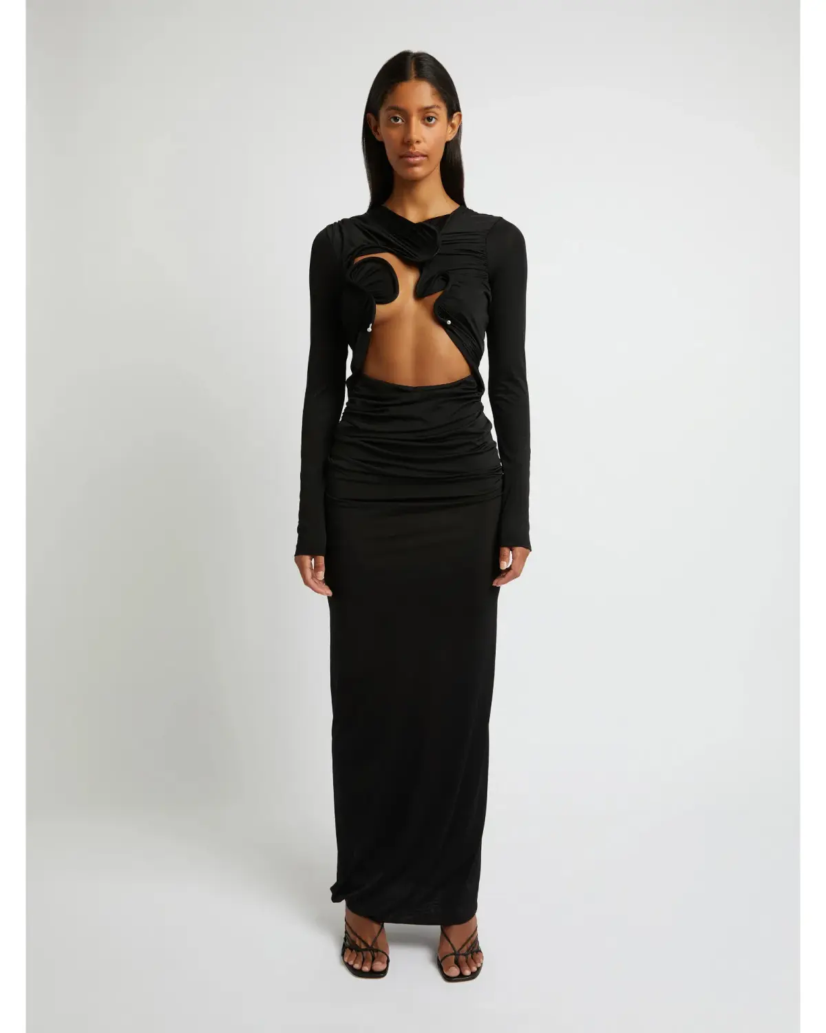 Christopher Esber Venus Long Sleeve Dress Black Size AU 8 - Image 2