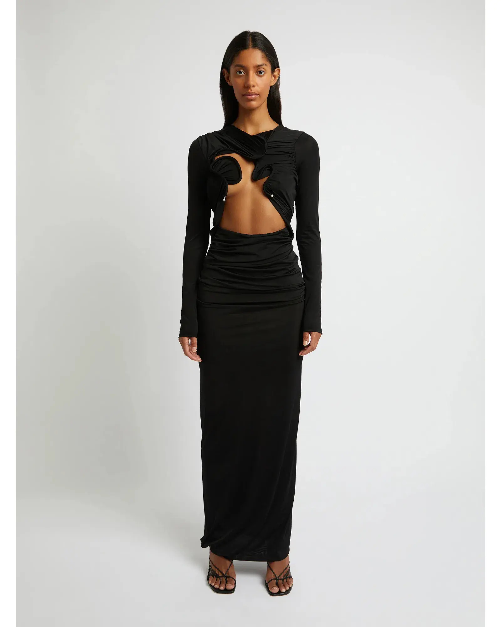 Christopher Esber Venus Long Sleeve Dress Black Size AU 8 - Image 2