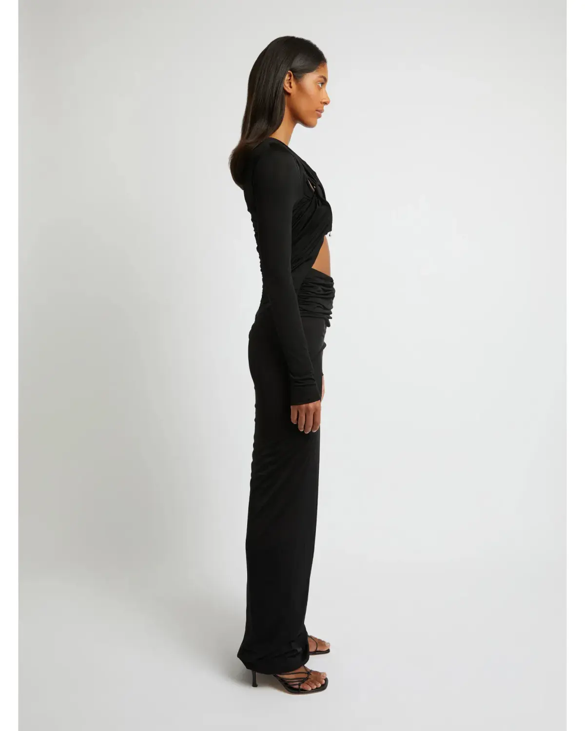 Christopher Esber Venus Long Sleeve Dress Black Size AU 8 - Image 3