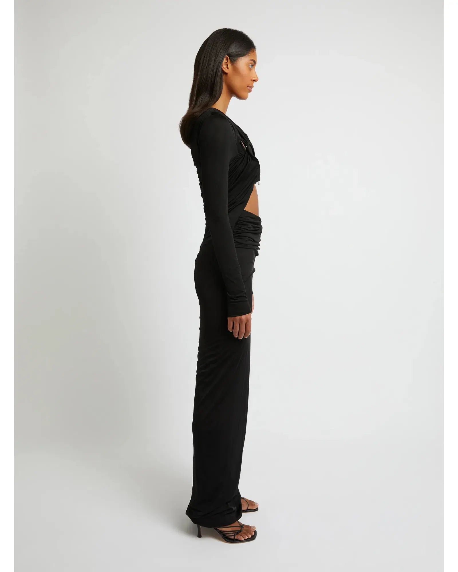 Christopher Esber Venus Long Sleeve Dress Black Size AU 8 - Image 3