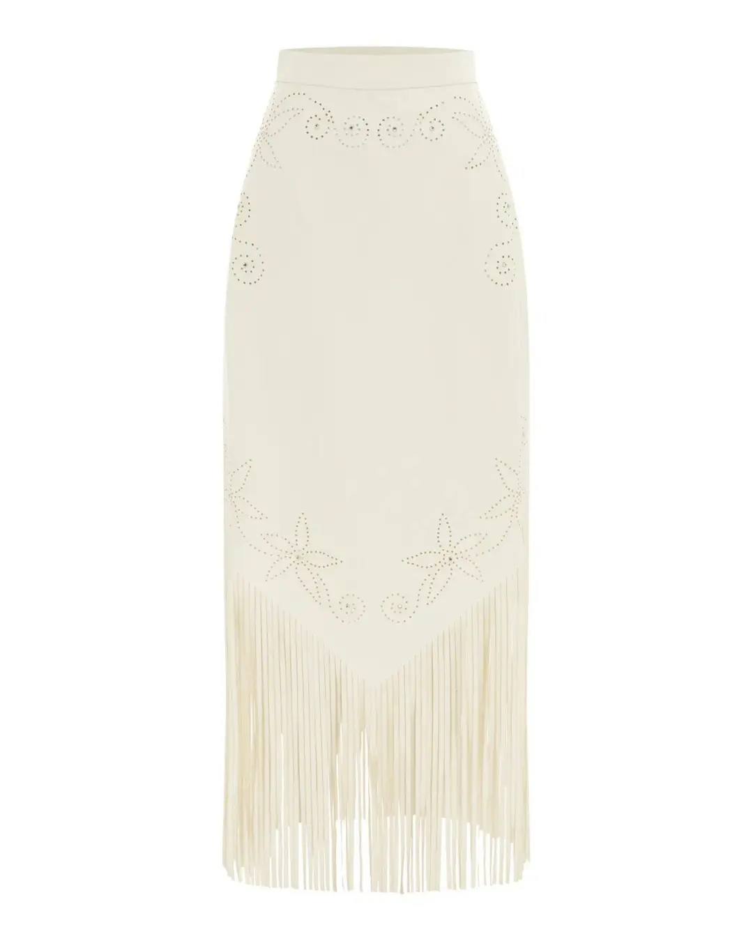 Alemais Barbara Fringe Skirt in White Size AU 10 for rent on The Volte - main image