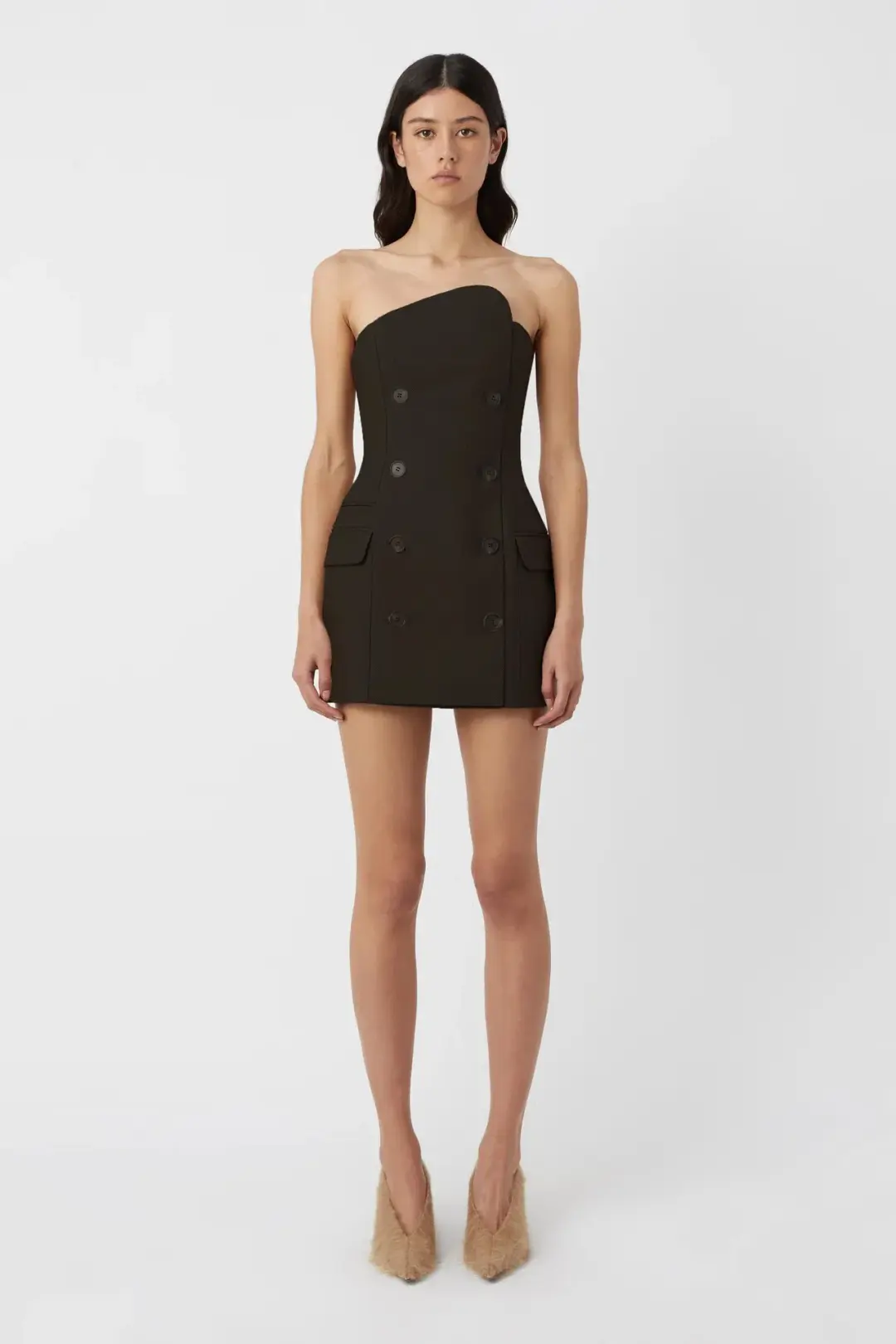 Camilla and Marc Izola Tailored Mini Dress Black Size 14 for rent on The Volte - main image