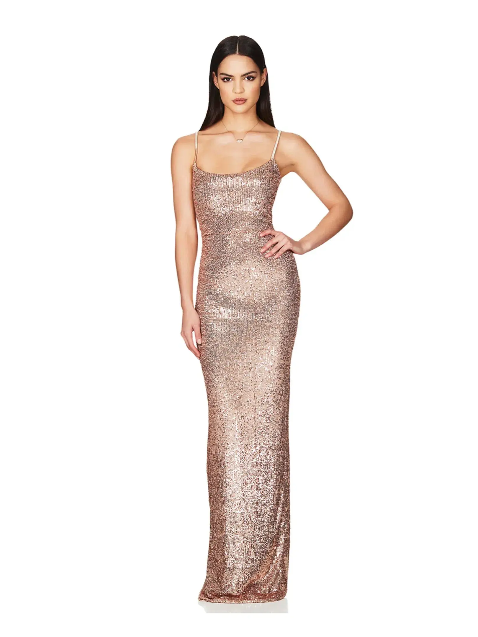 Nookie Lovers Rose Gold Gown Gold Size 8 - Image 1