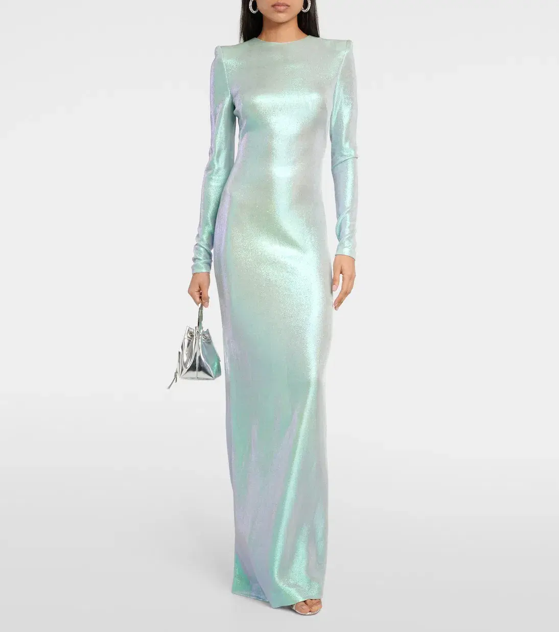 Galvan Frieze Long Sleeve Gown Iridescent Size 8 - Image 1