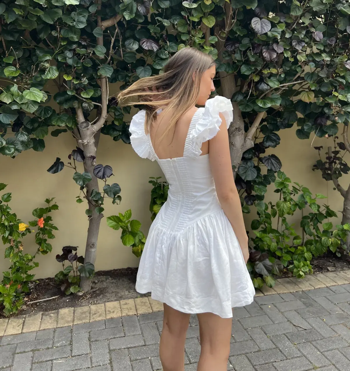 Aje Simone Frill Dress White Size 6 - Image 4