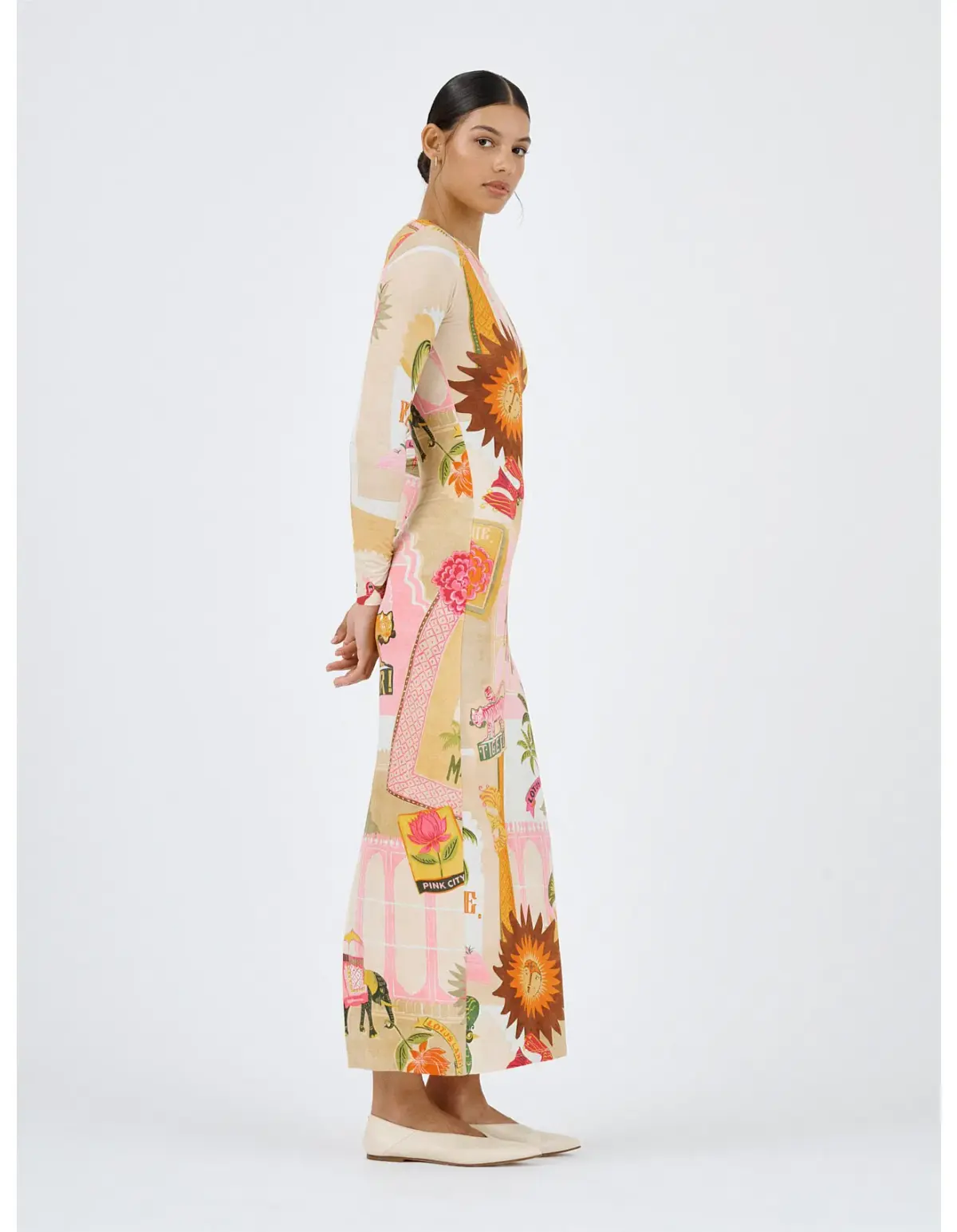 Roame Bazaar Dress Pink City Print Size 1/Au 8 - Image 2