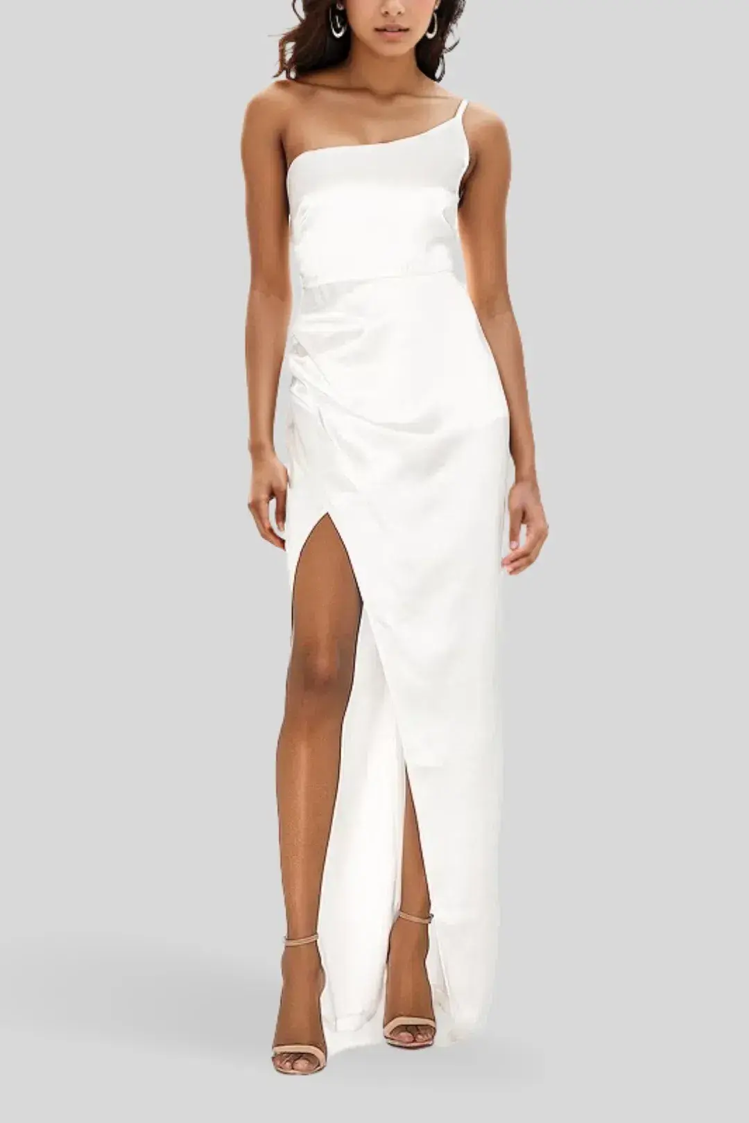 Nookie Grace One Shoulder Gown Ivory Size 8 for rent on The Volte - main image