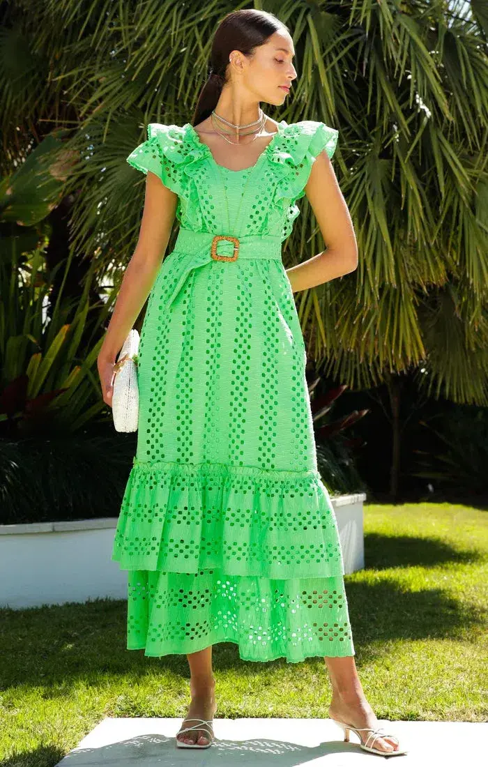 Sacha Drake Waikiki Midi Beach Dress Green Size 14 - Image 1
