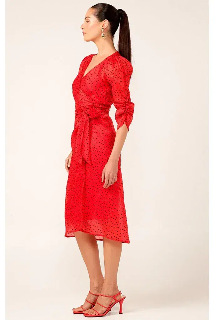 Sacha Drake Luna Lu Midi Dress Red Size 14 - Image 2