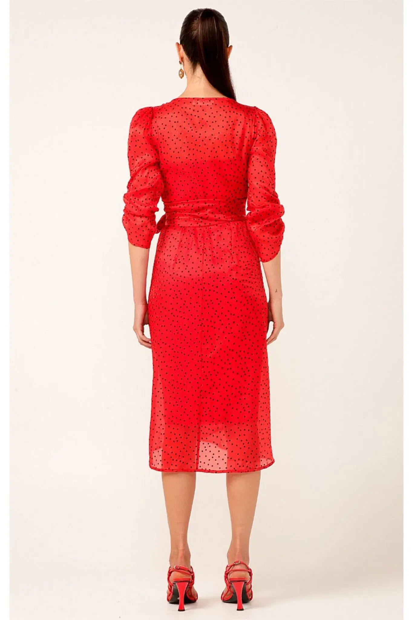 Sacha Drake Luna Lu Midi Dress Red Size 14 - Image 3