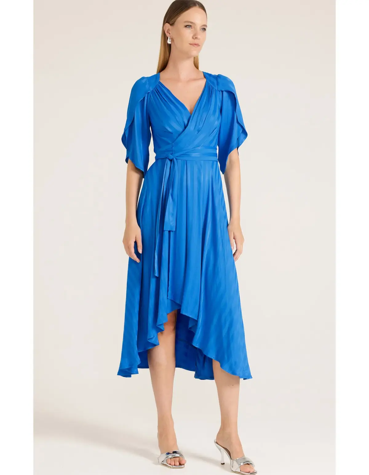 Sacha Drake Hanworth House Wrap Midi Dress in Cobalt Size 14 - Image 1