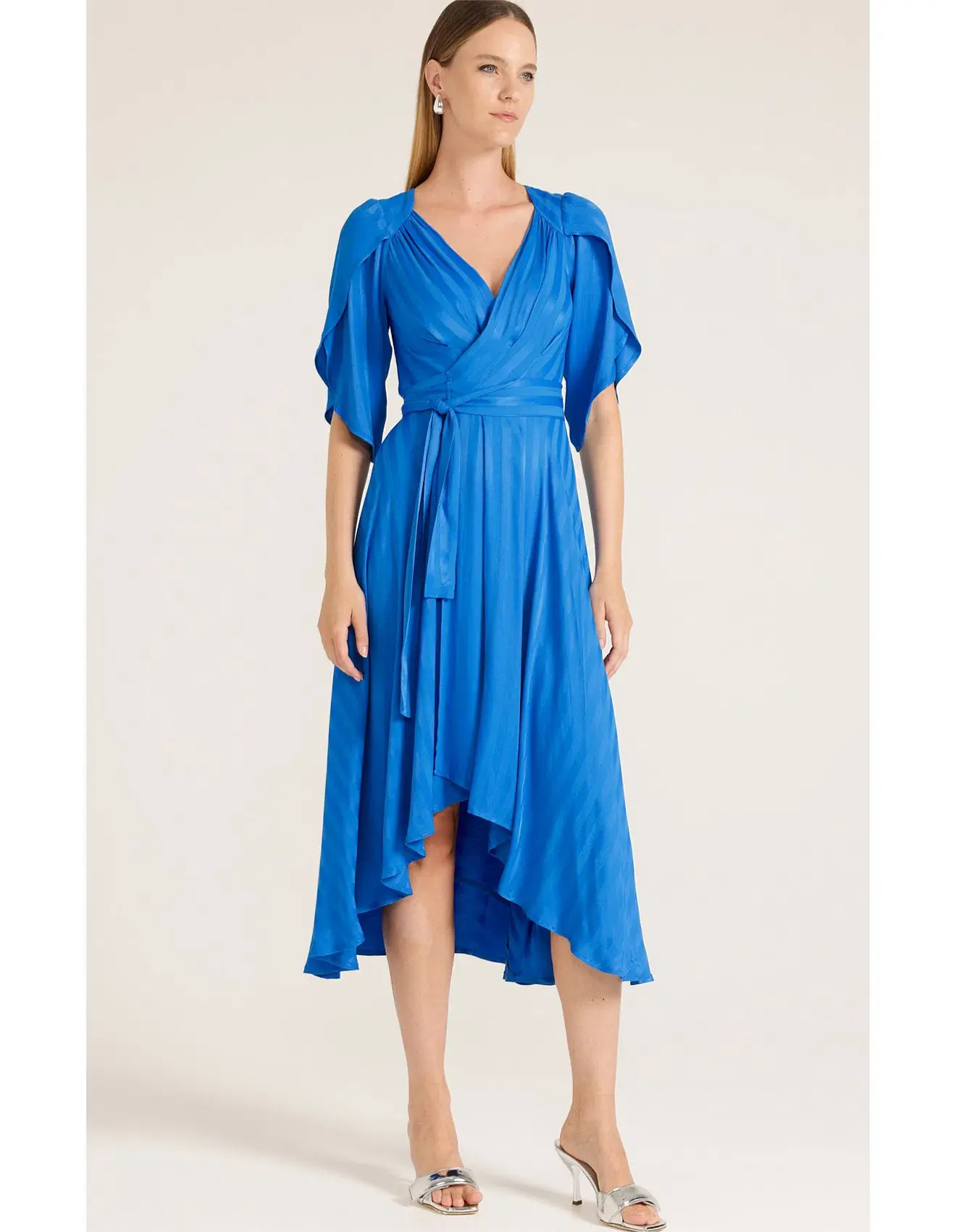 Sacha Drake Hanworth House Wrap Midi Dress in Cobalt Size 14 - Image 1